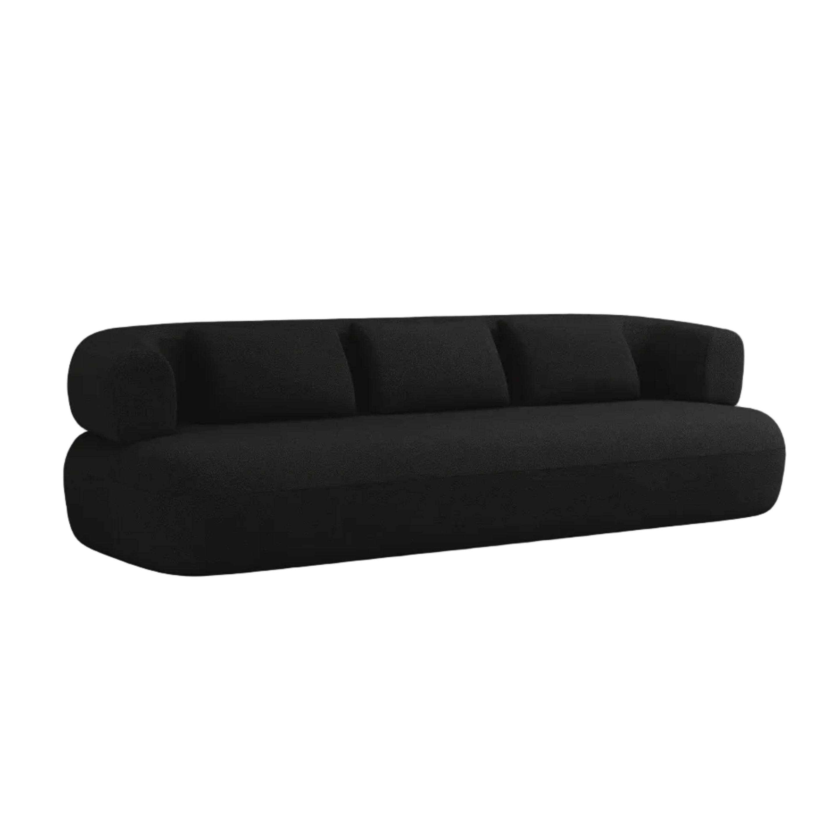 Sofa pre 3,5 osoby ALDRIN čierny boucle