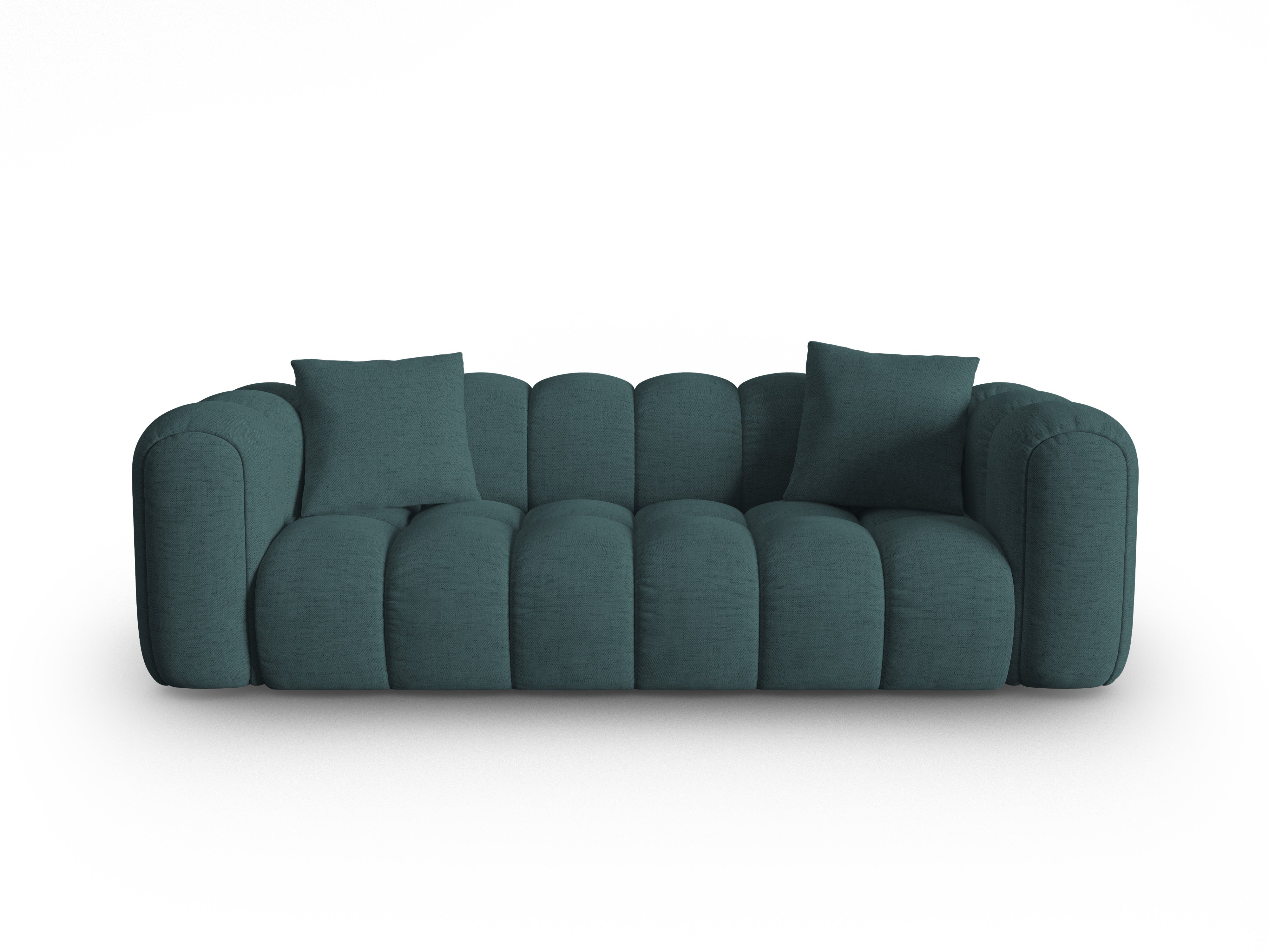 4-seater ASTRO sofa in turquoise chenille