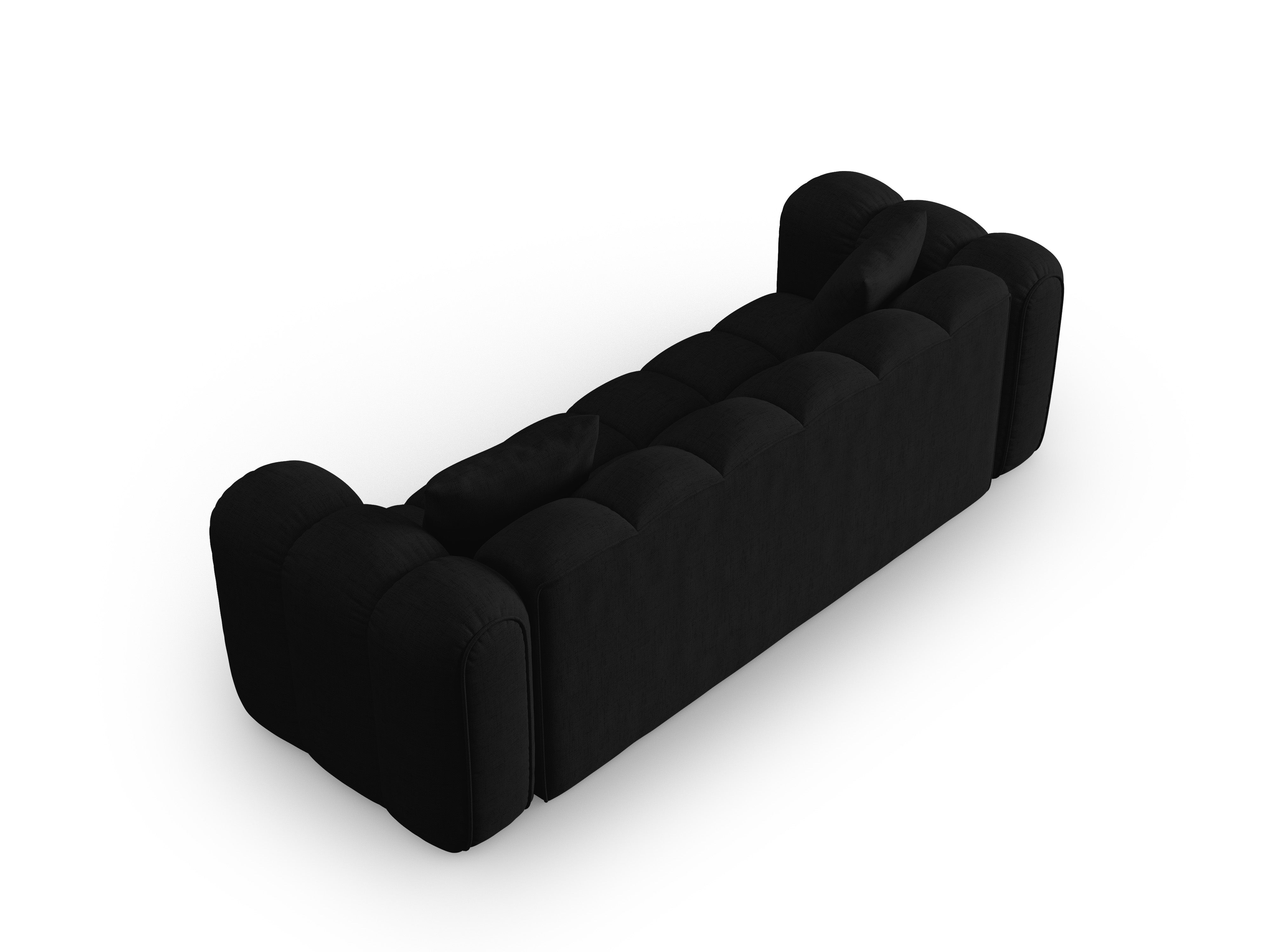 4-seater ASTRO sofa black chenille