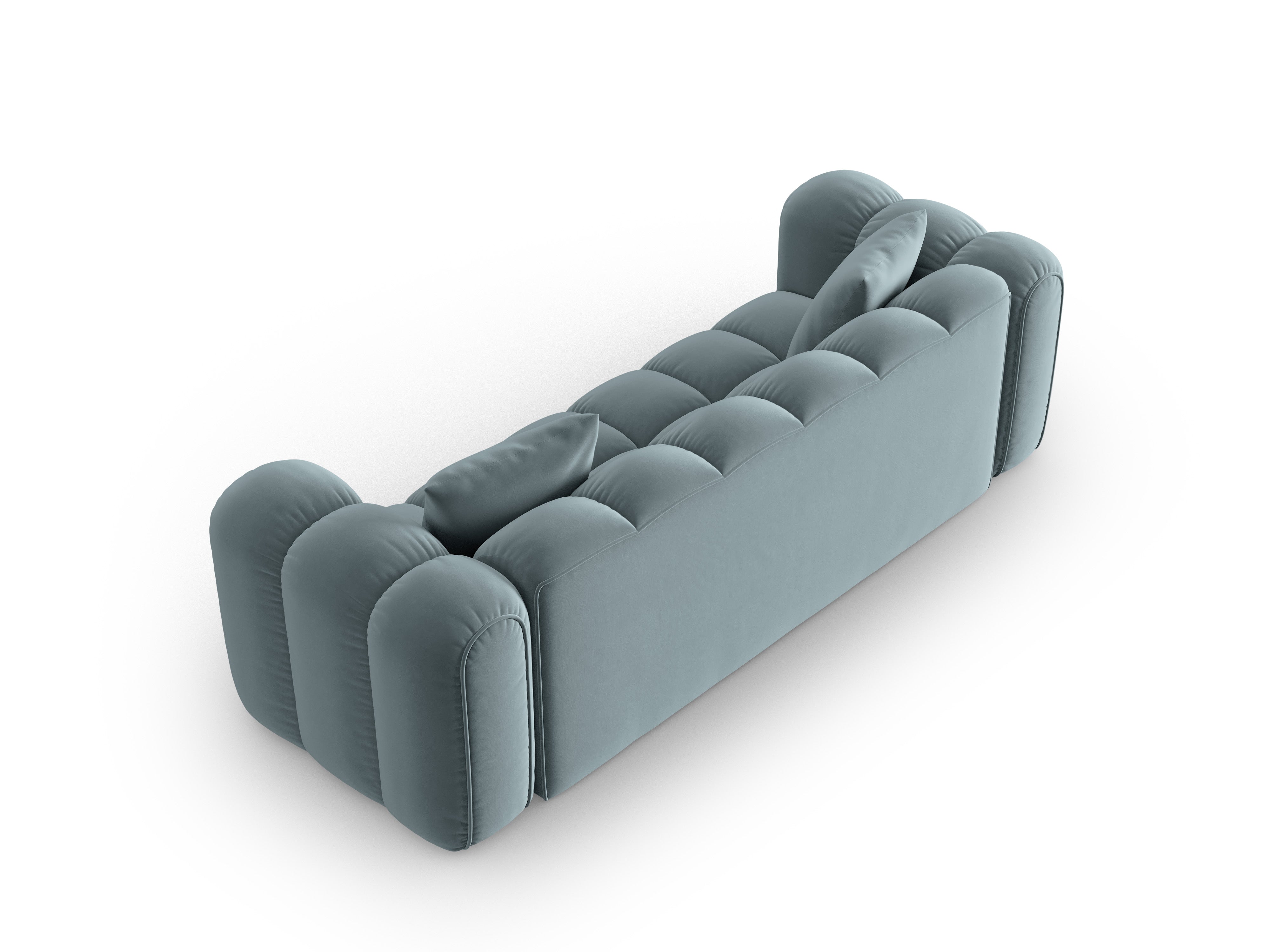 Velvet sofa for 4 people ASTRO light blue