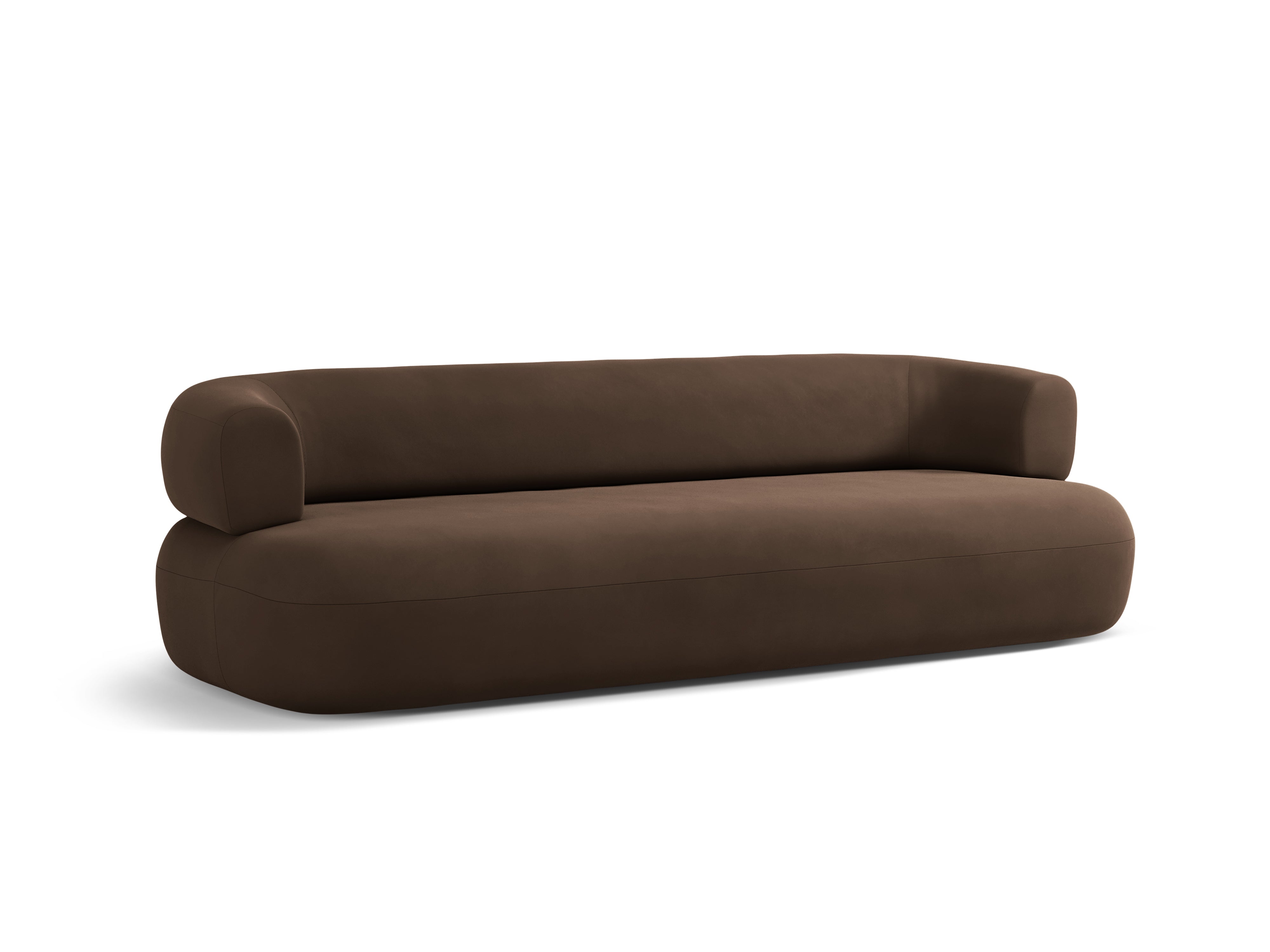 Sofa zamatová 4-miestna ALDRIN čokoládová