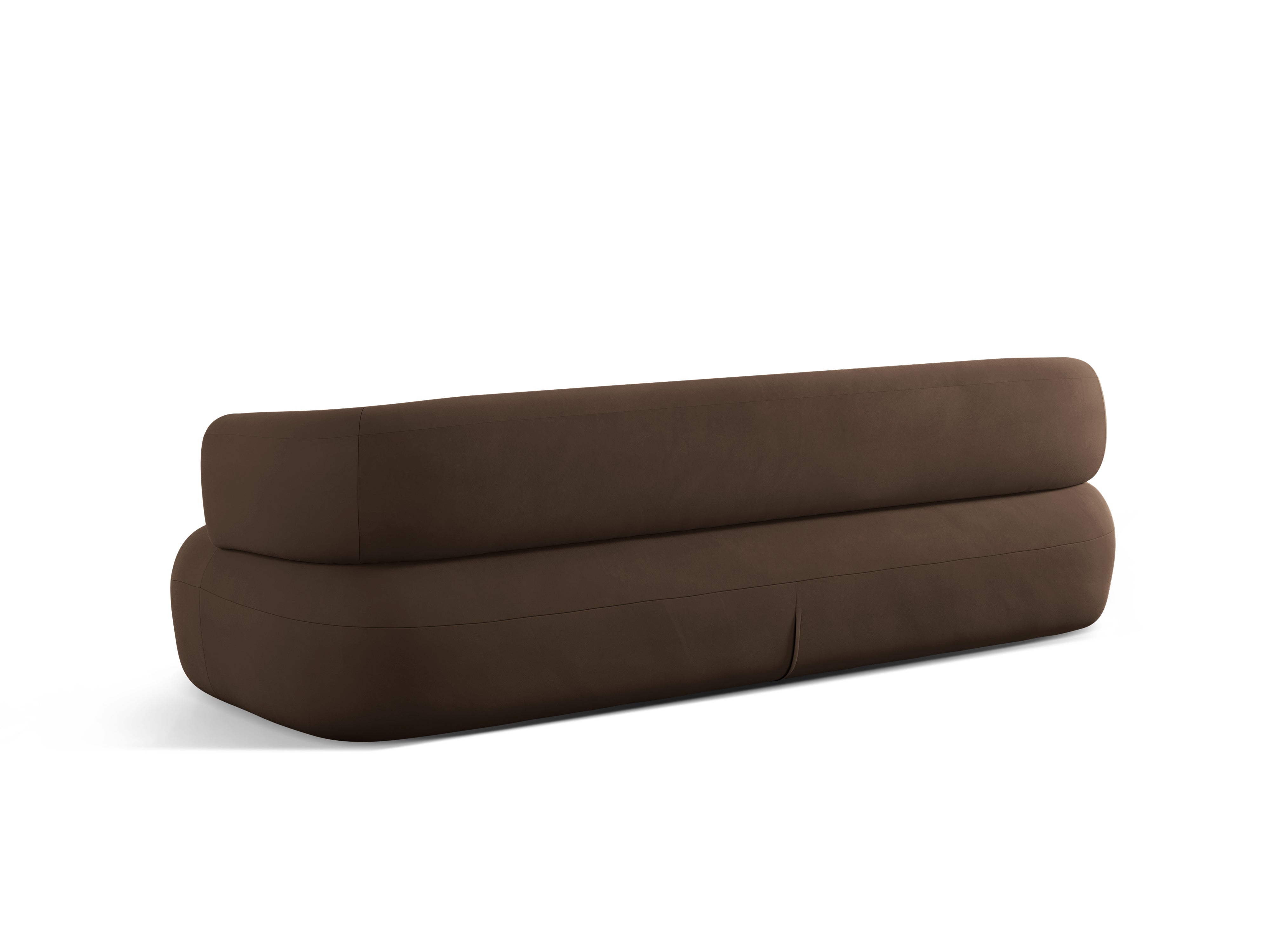 Sofa zamatová 4-miestna ALDRIN čokoládová