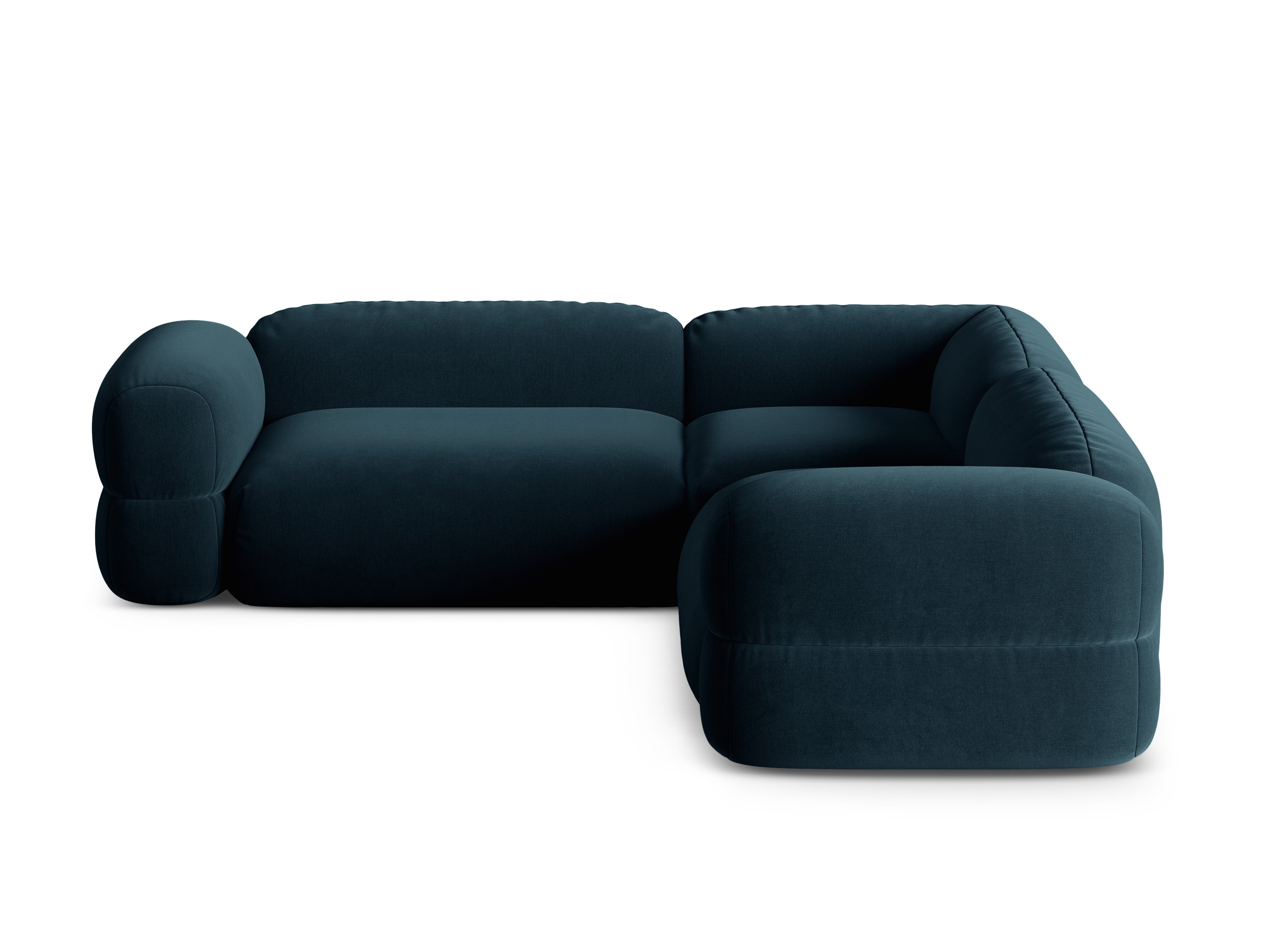Symmetrical Velvet Corner Sofa ROGER Petrol Blue