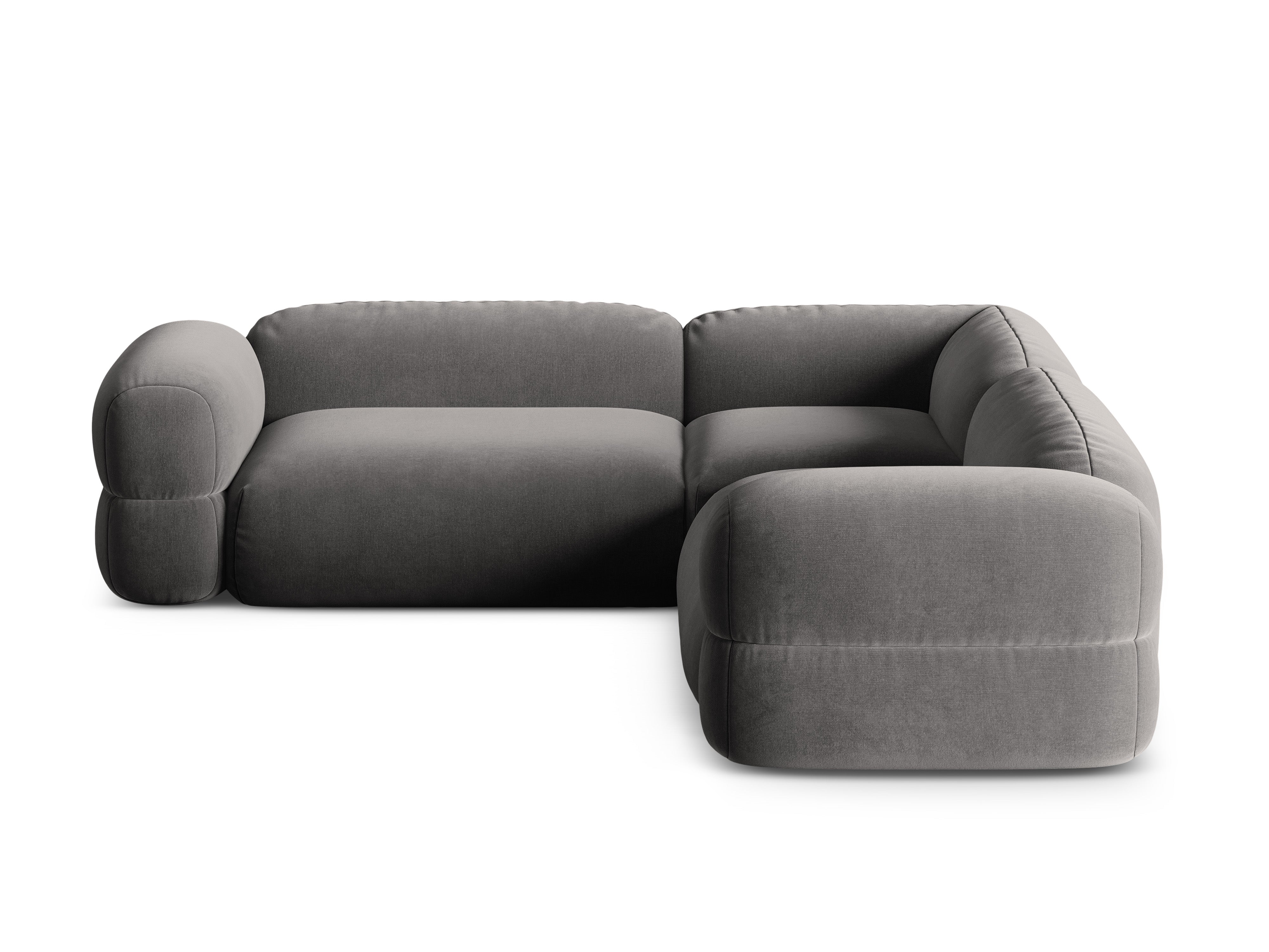 Symmetrical Velvet Corner Sofa ROGER Gray