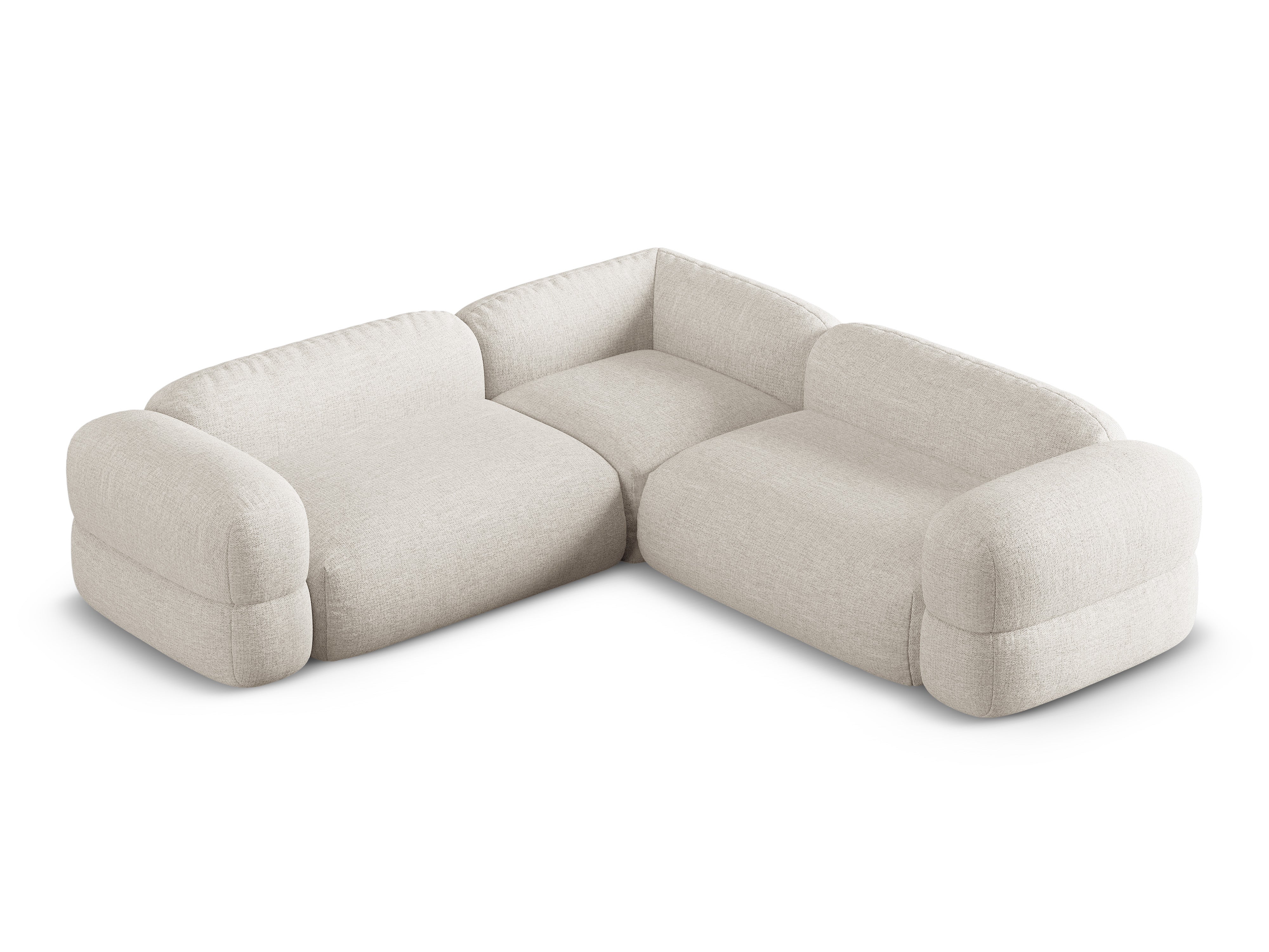 Symmetrical Corner Sofa ROGER Beige Chenille