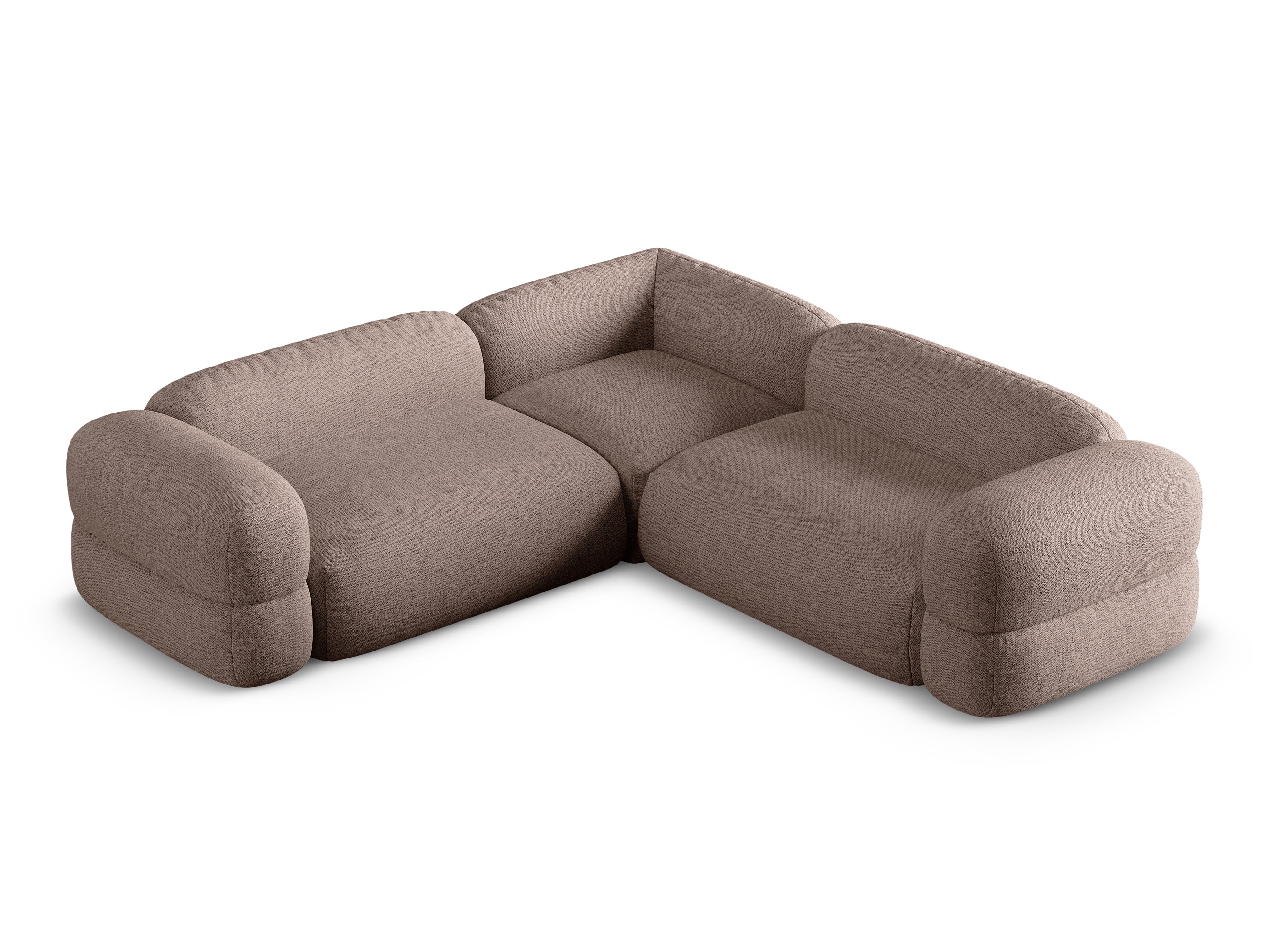 Symmetrical Corner Sofa ROGER Cappuccino Chenille