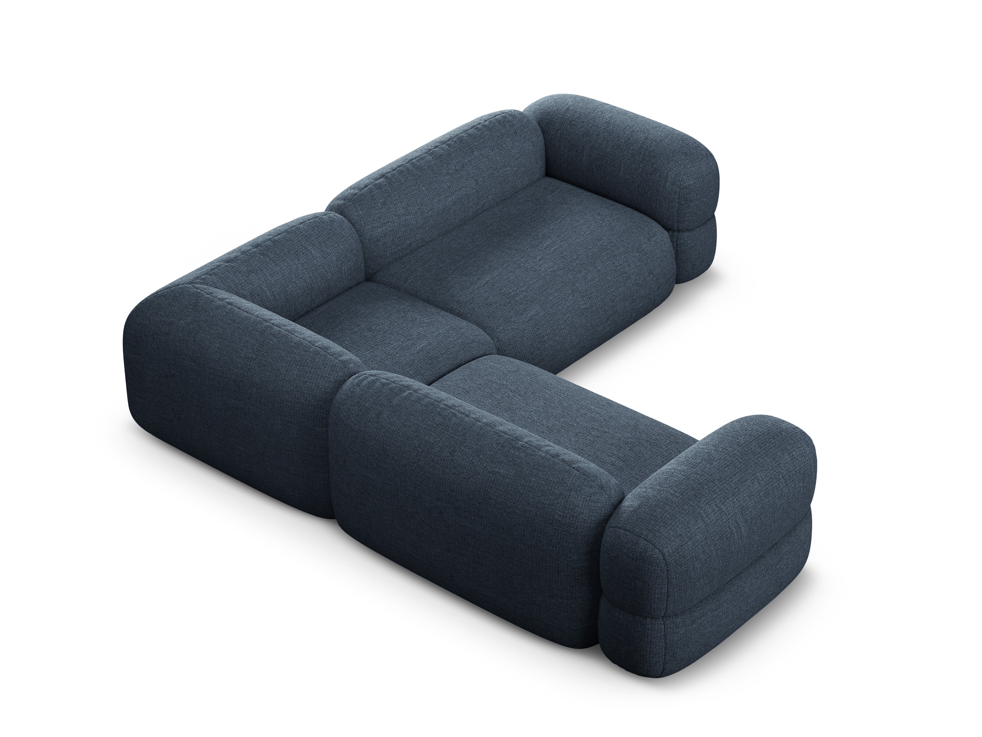 Symetrický rohový gauč ROGER tmavomodrý šenil