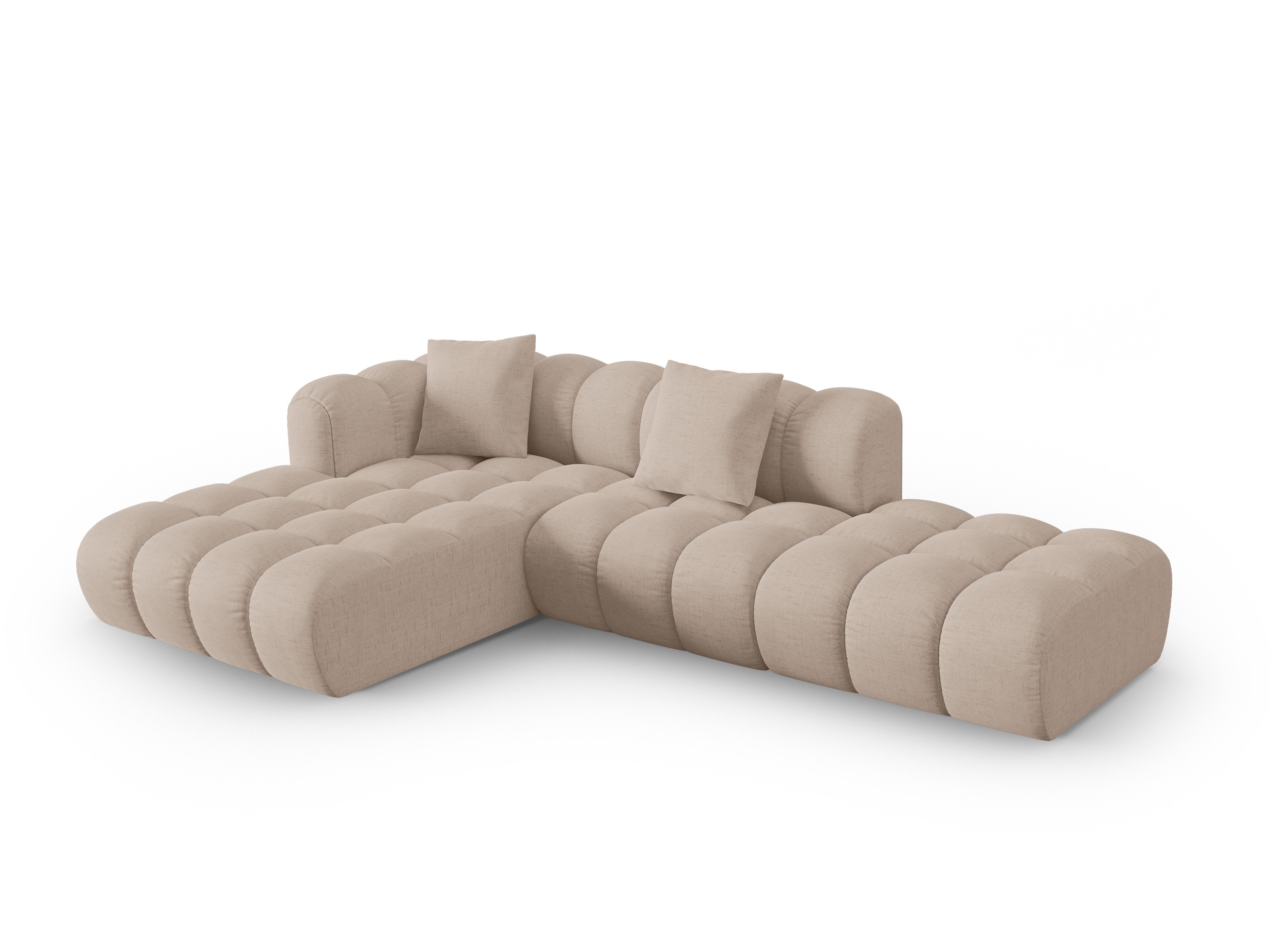 Left-facing open corner sofa ASTRO cappuccino chenille