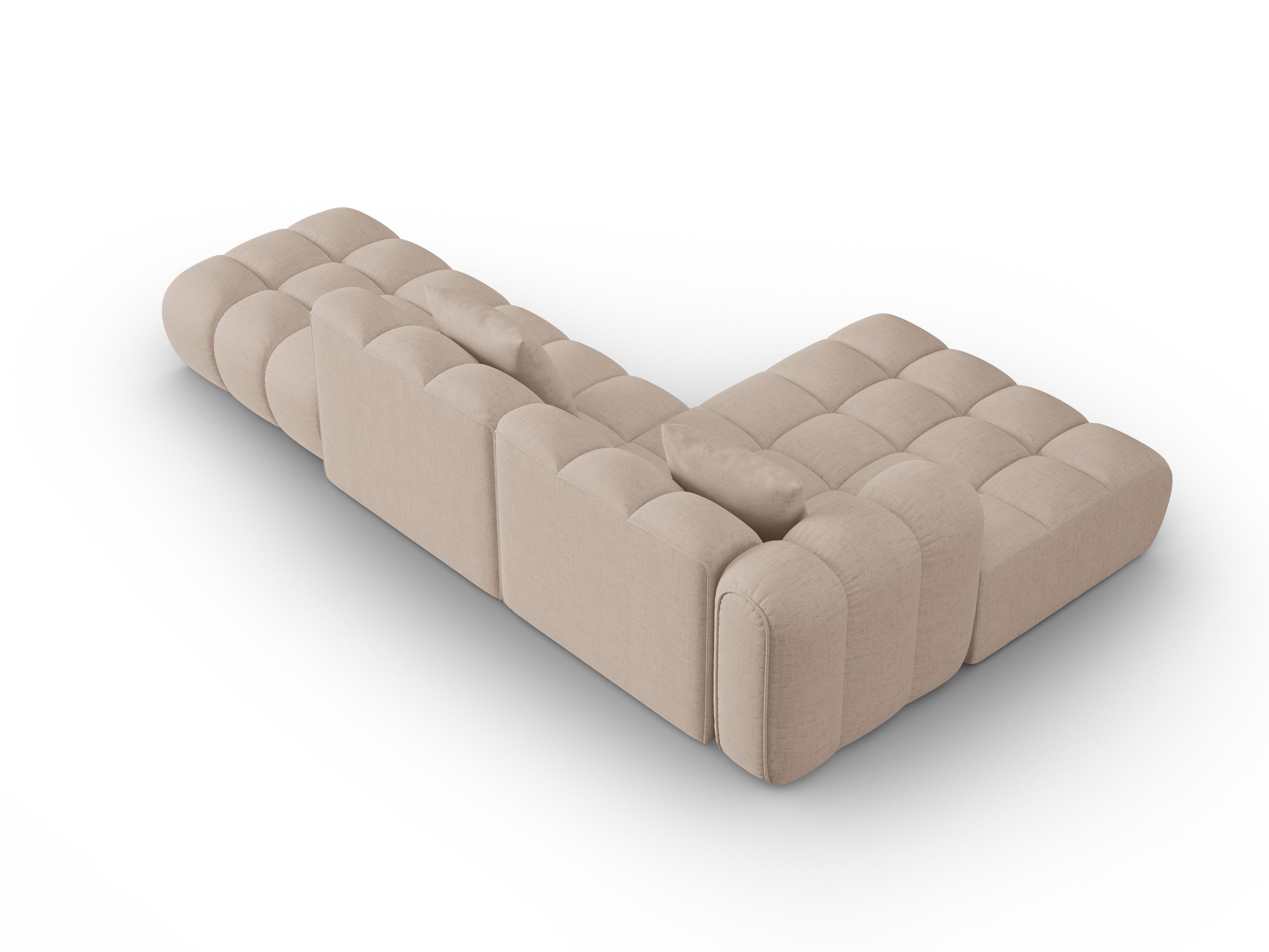 Left-facing open corner sofa ASTRO cappuccino chenille