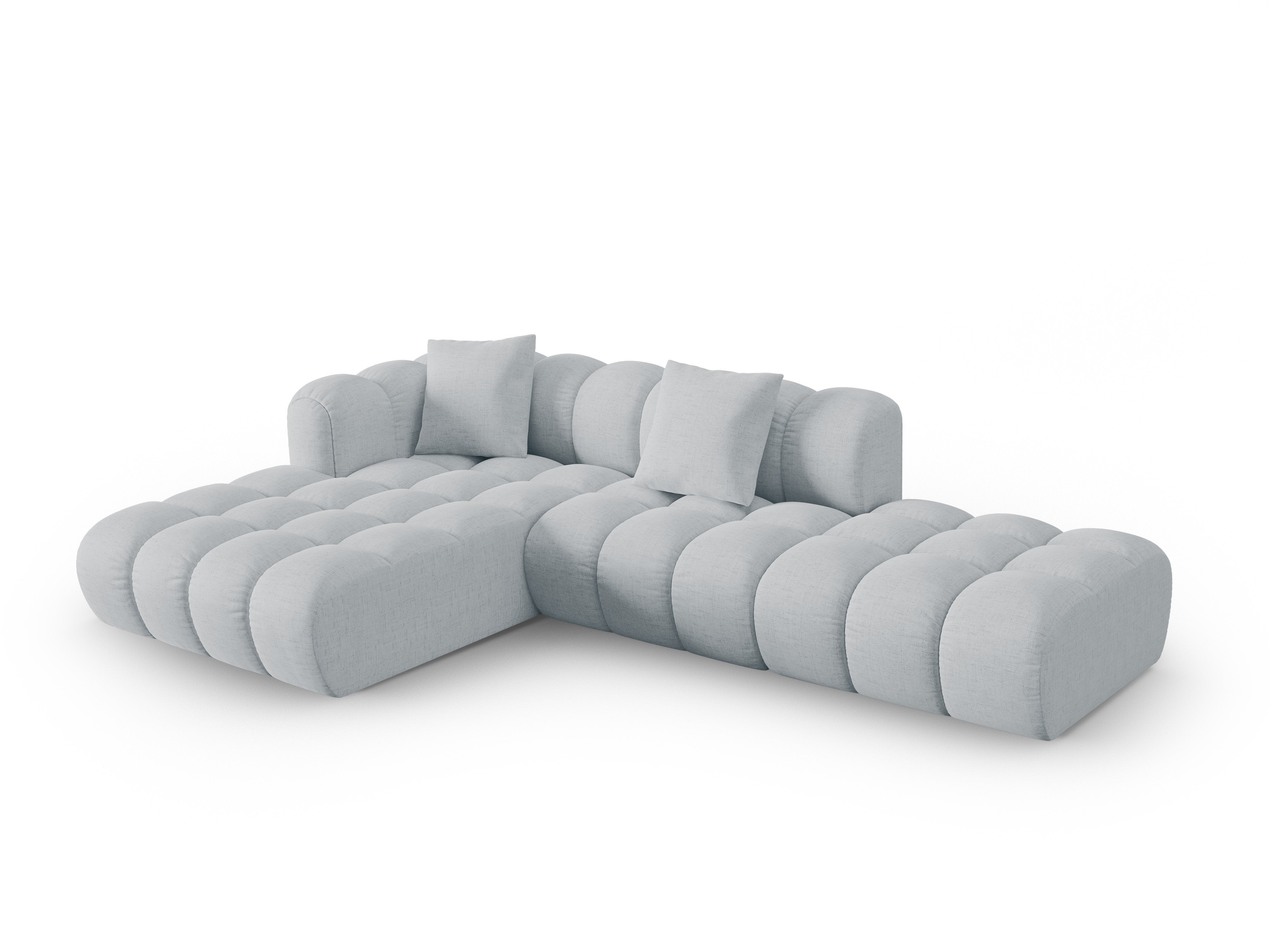 Open left-sided corner sofa ASTRO light gray chenille