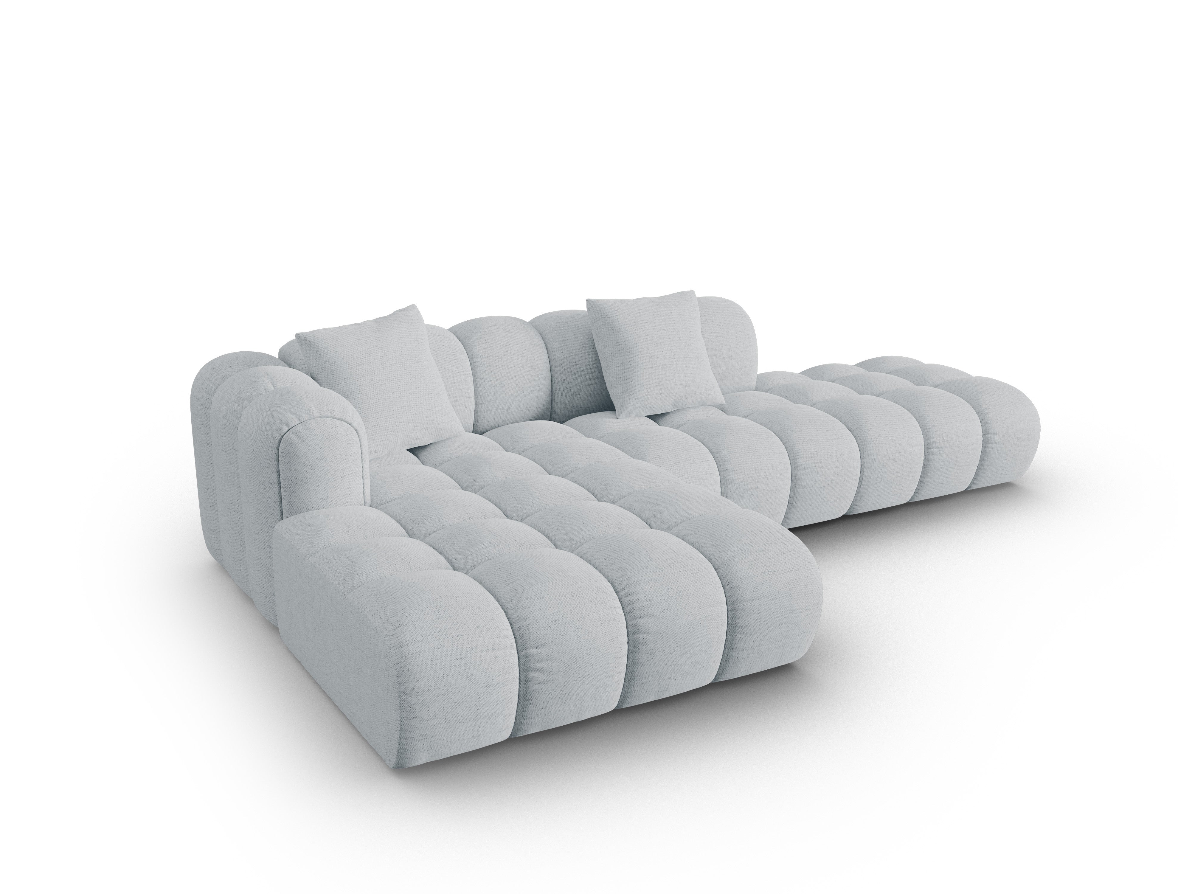 Open left-sided corner sofa ASTRO light gray chenille