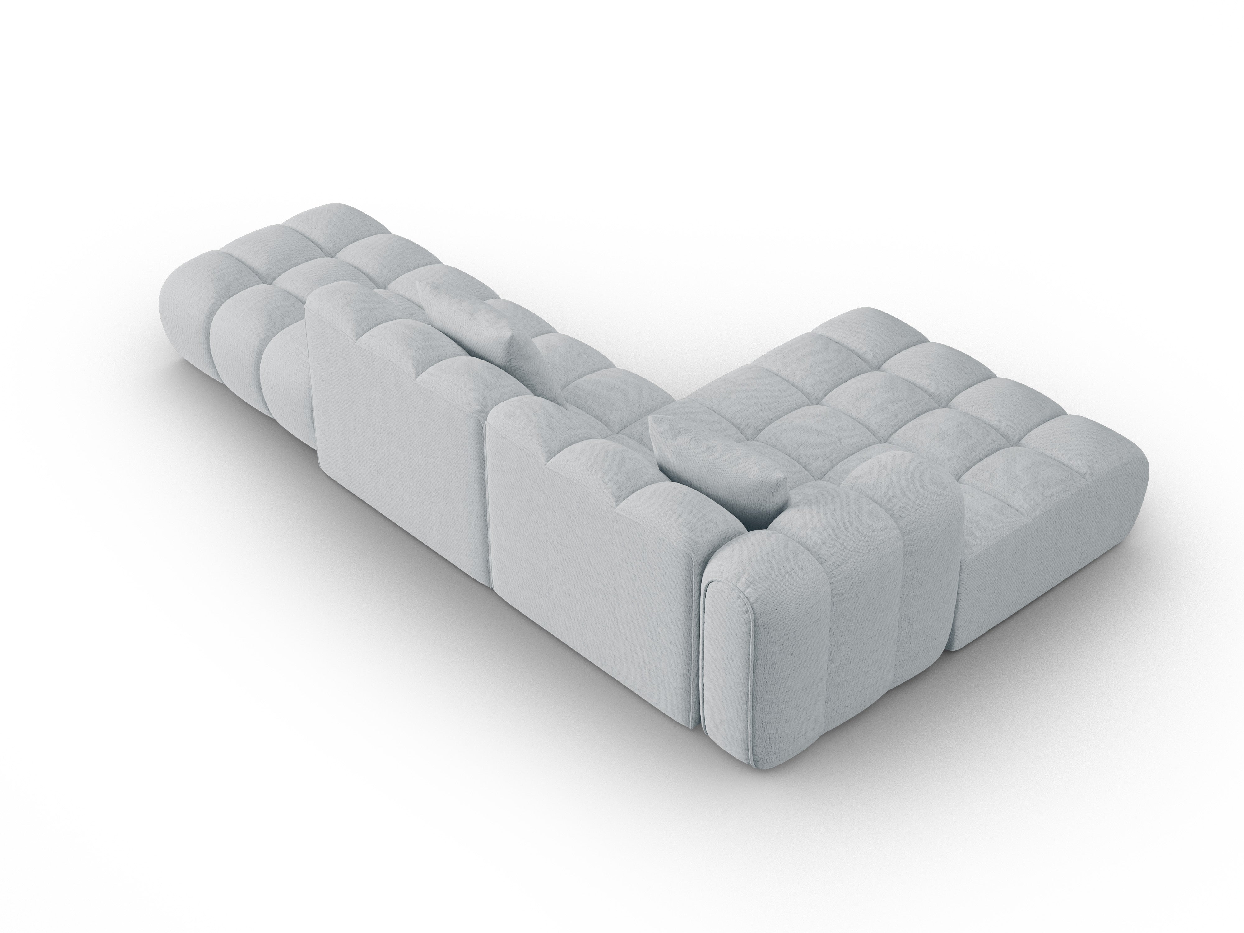 Open left-sided corner sofa ASTRO light gray chenille