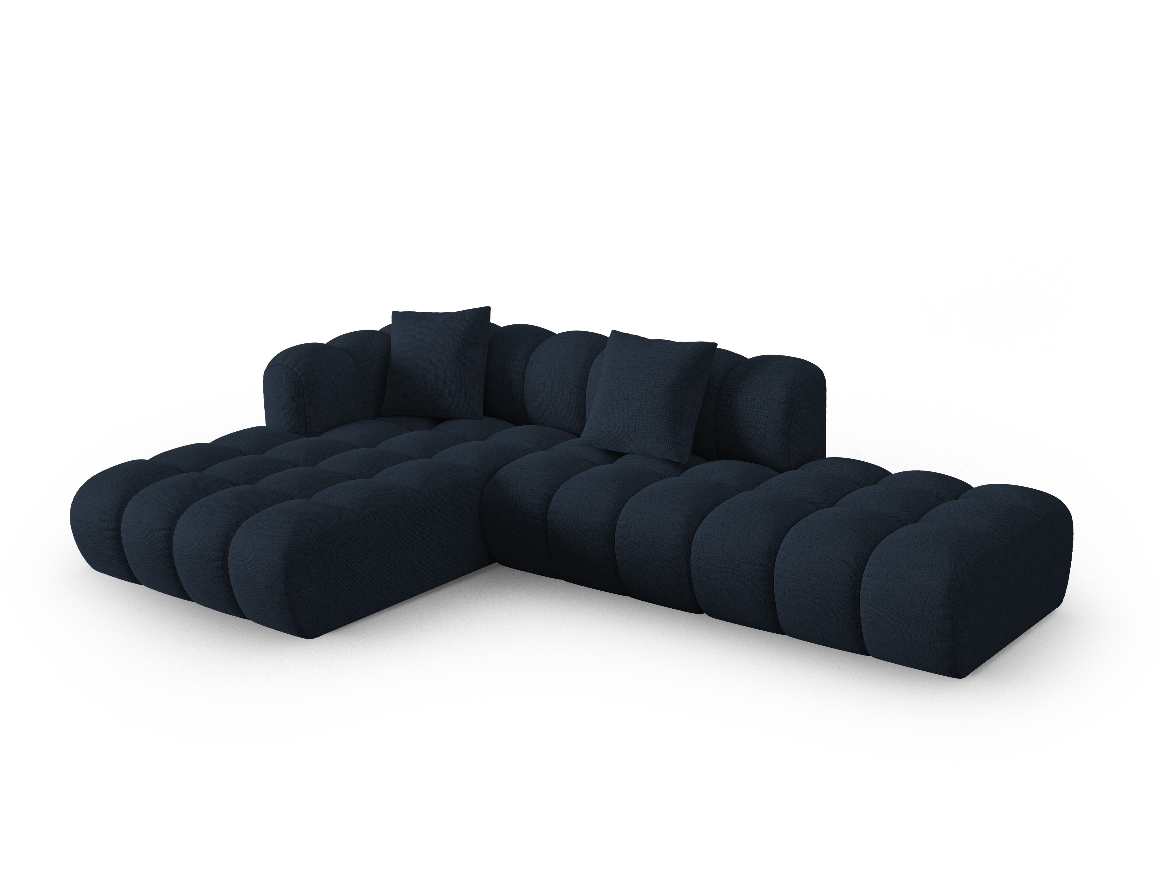 Open left-sided corner sofa ASTRO royal navy chenille
