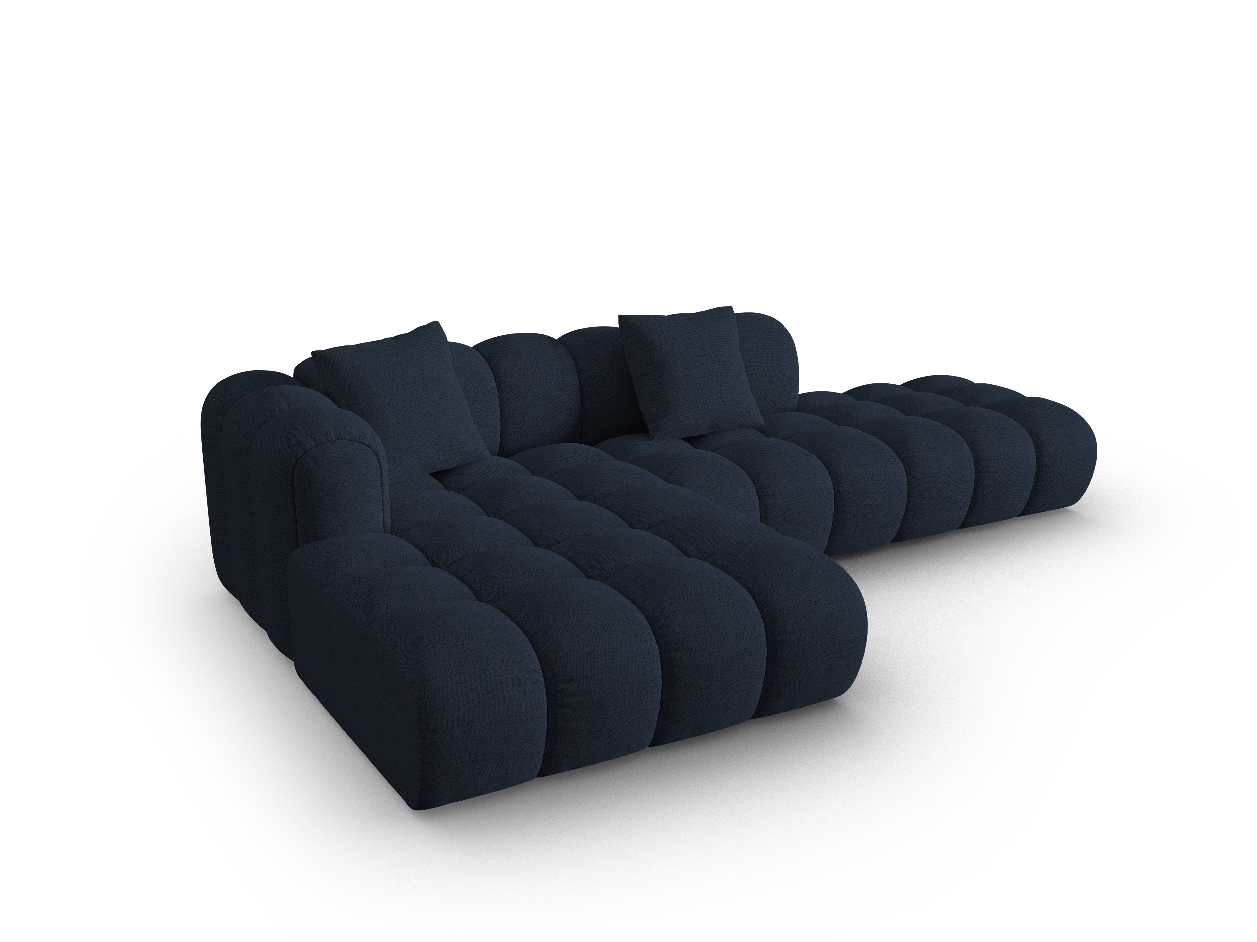 Open left-sided corner sofa ASTRO royal navy chenille