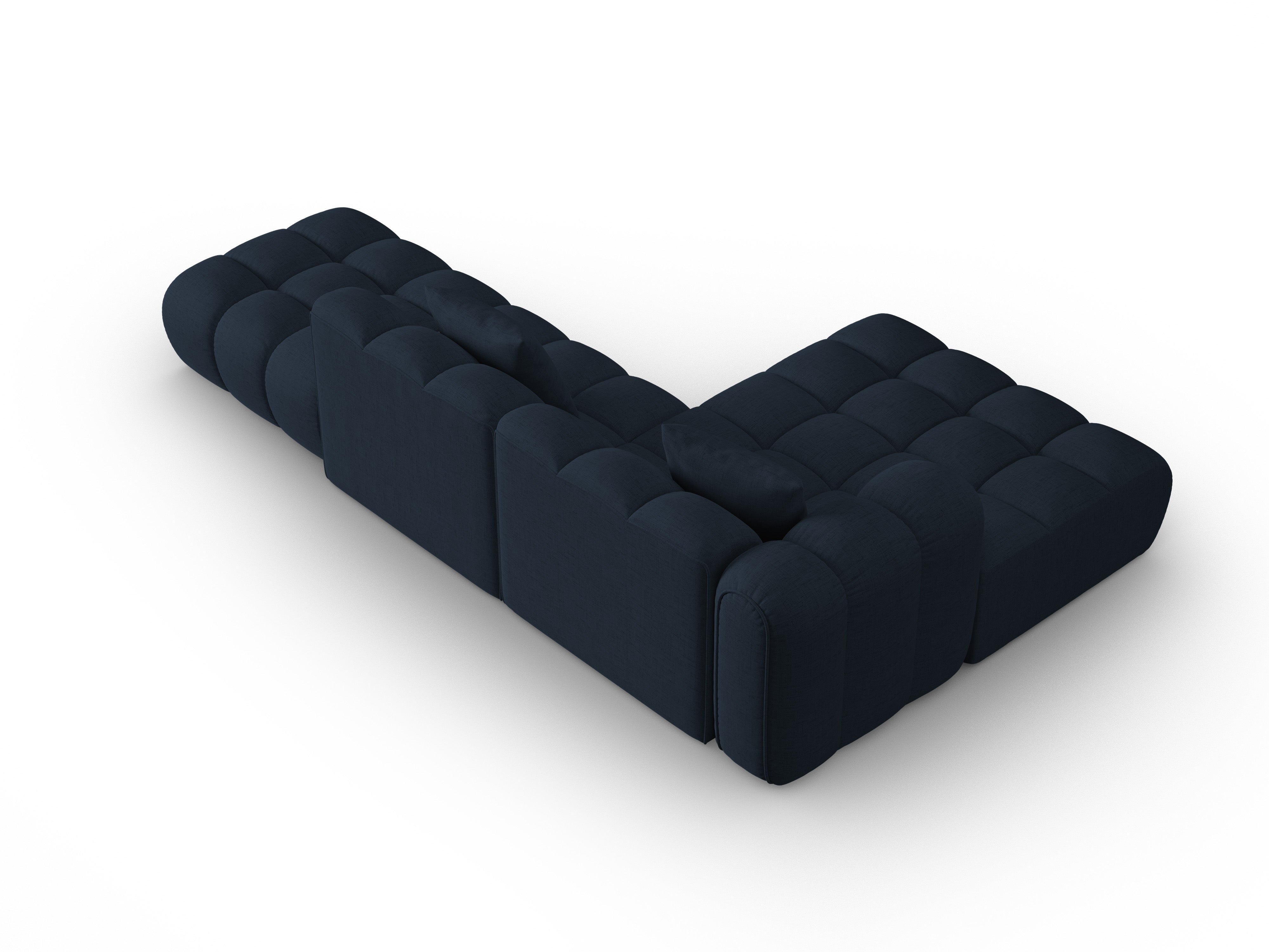 Open left-sided corner sofa ASTRO royal navy chenille