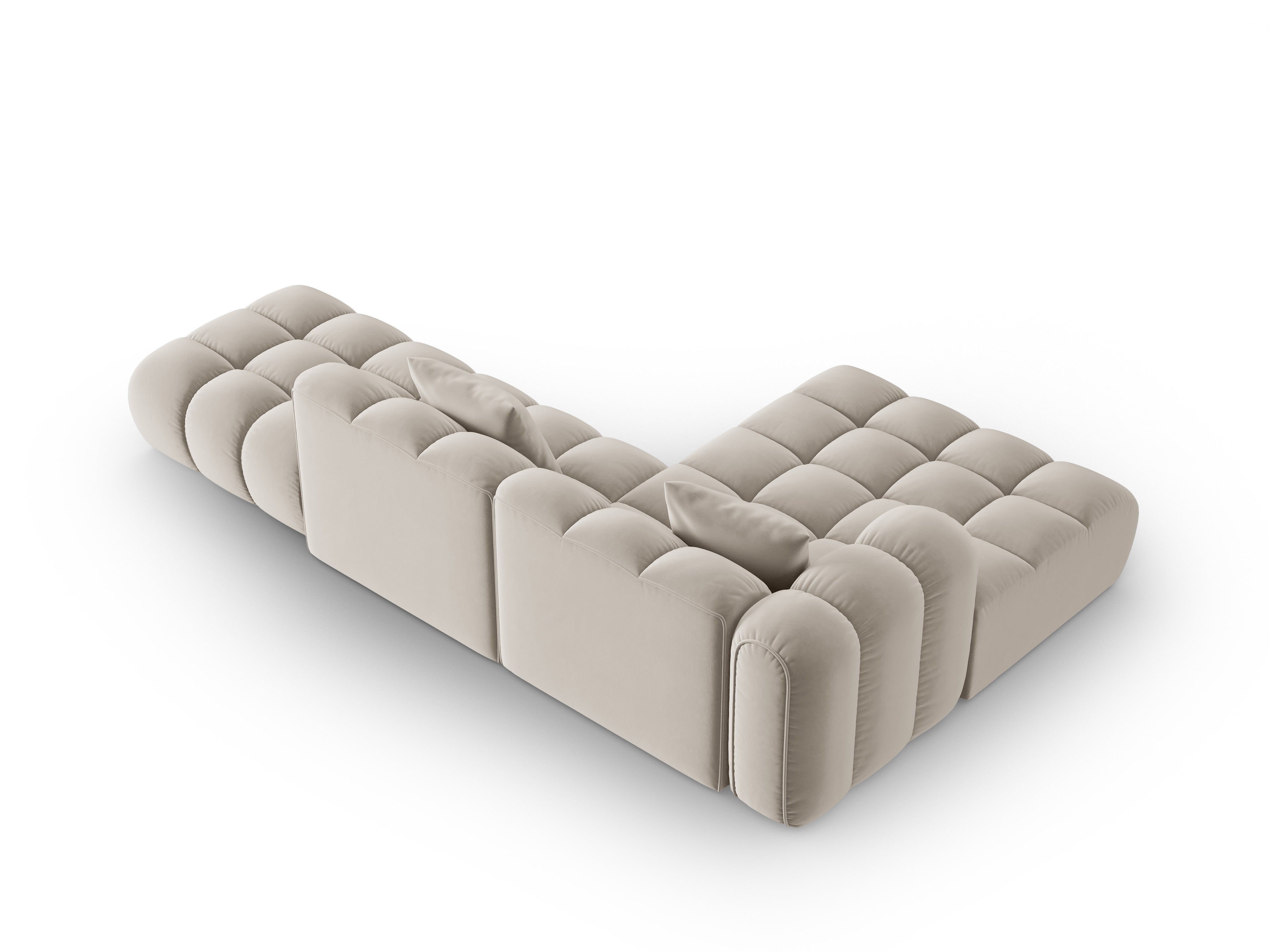 Samostatný sametový rohový gauč ASTRO ecru