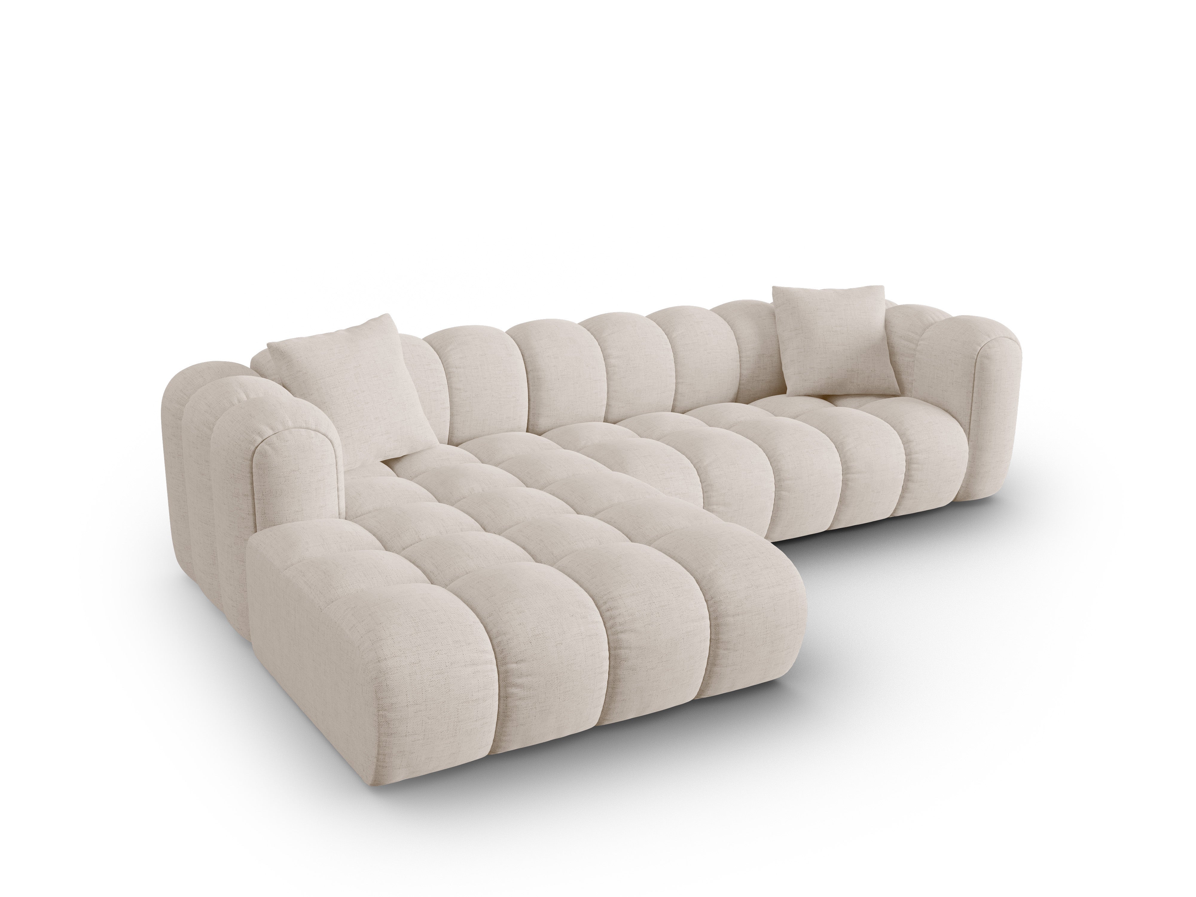 4-seater left-facing corner sofa ASTRO beige chenille