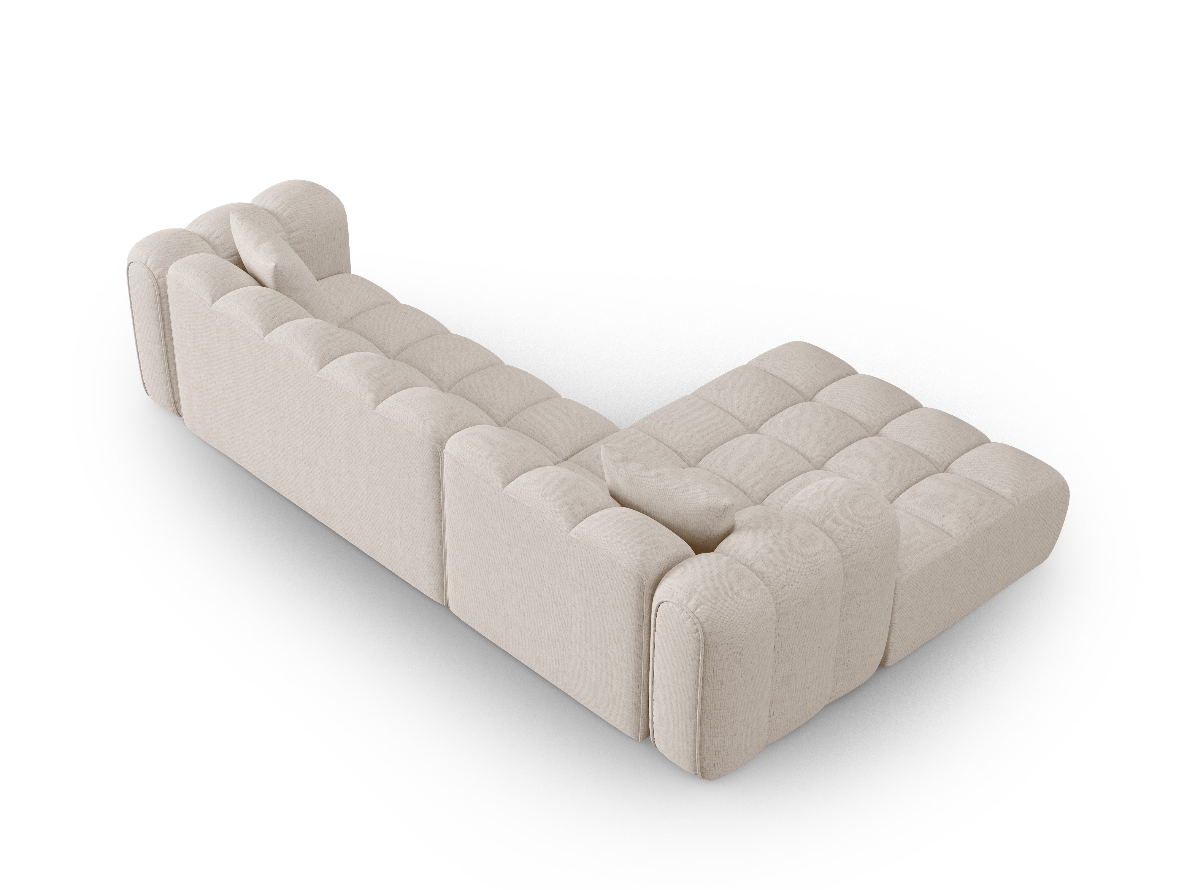 4-seater left-facing corner sofa ASTRO beige chenille