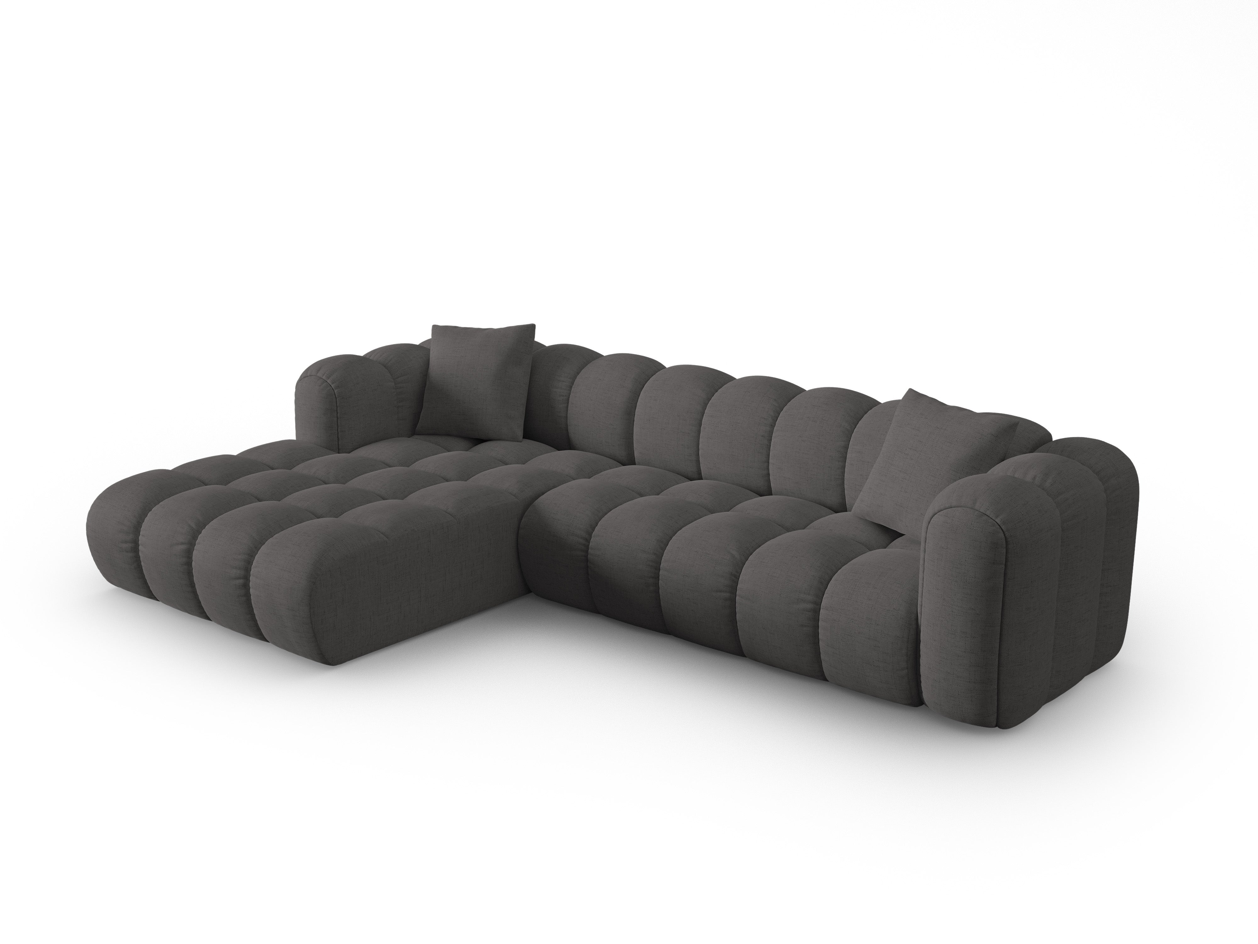 4-seater left-facing corner sofa ASTRO gray chenille