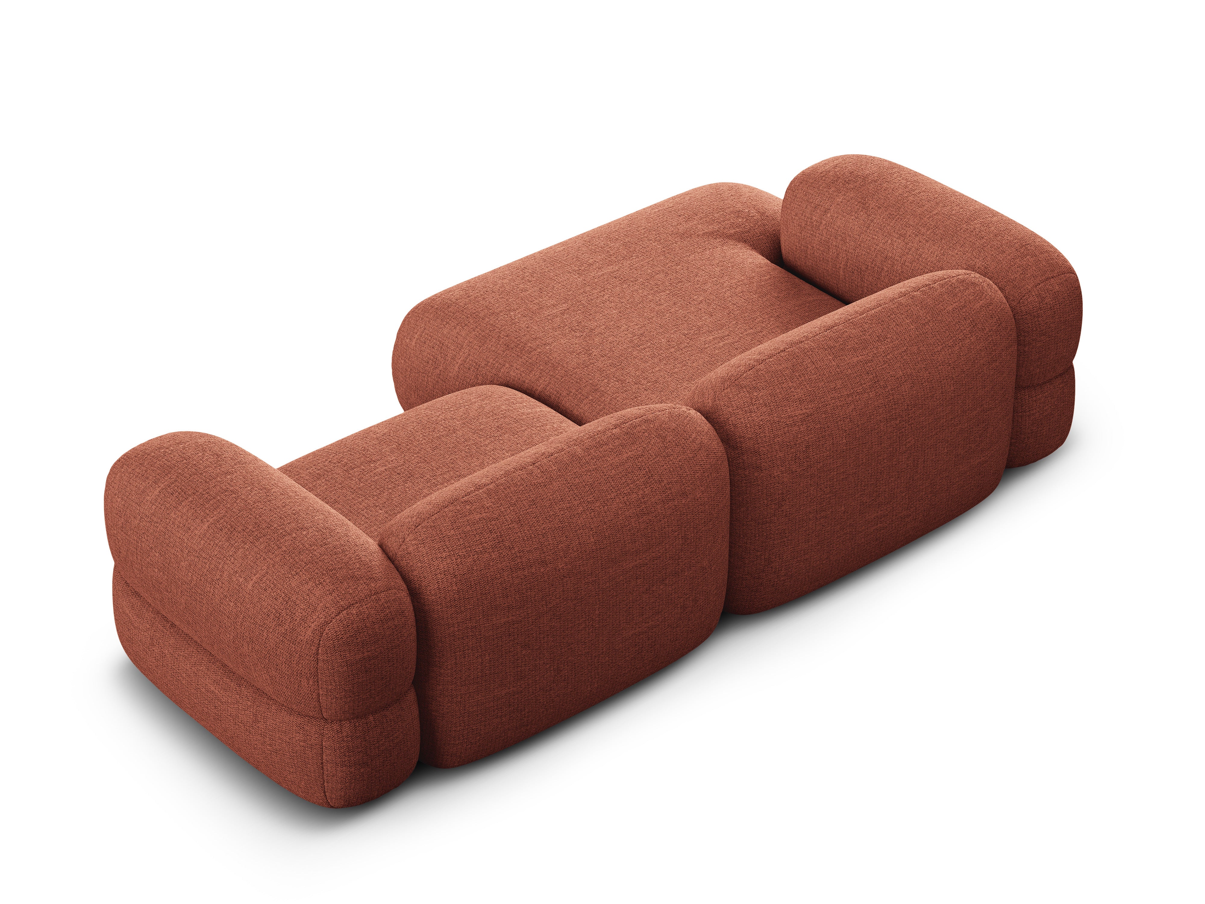 Left-sided corner sofa ROGER coral chenille