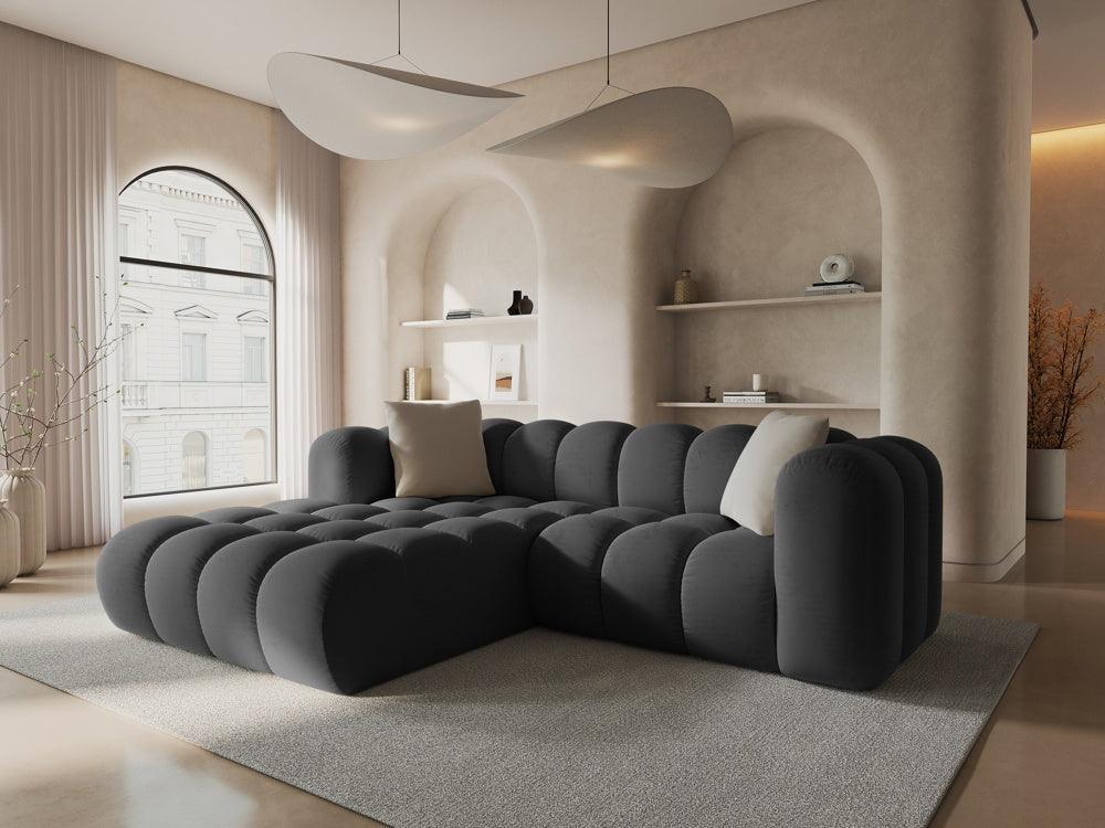 Narożnik aksamitny 3-osobowy lewostronny HALLEY szary Windsor & Co    Eye on Design