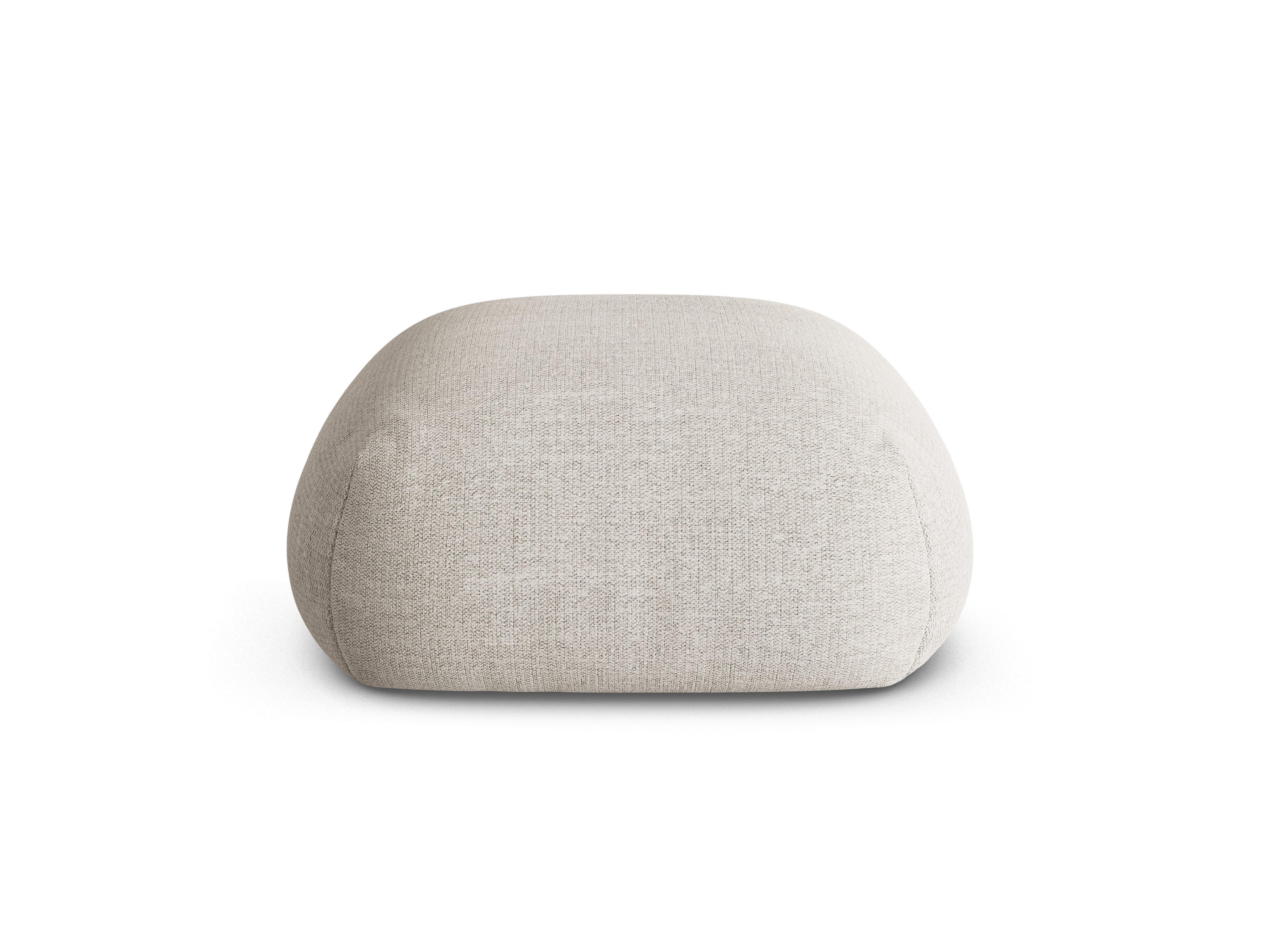 Beige Chenille Pouf ROGER