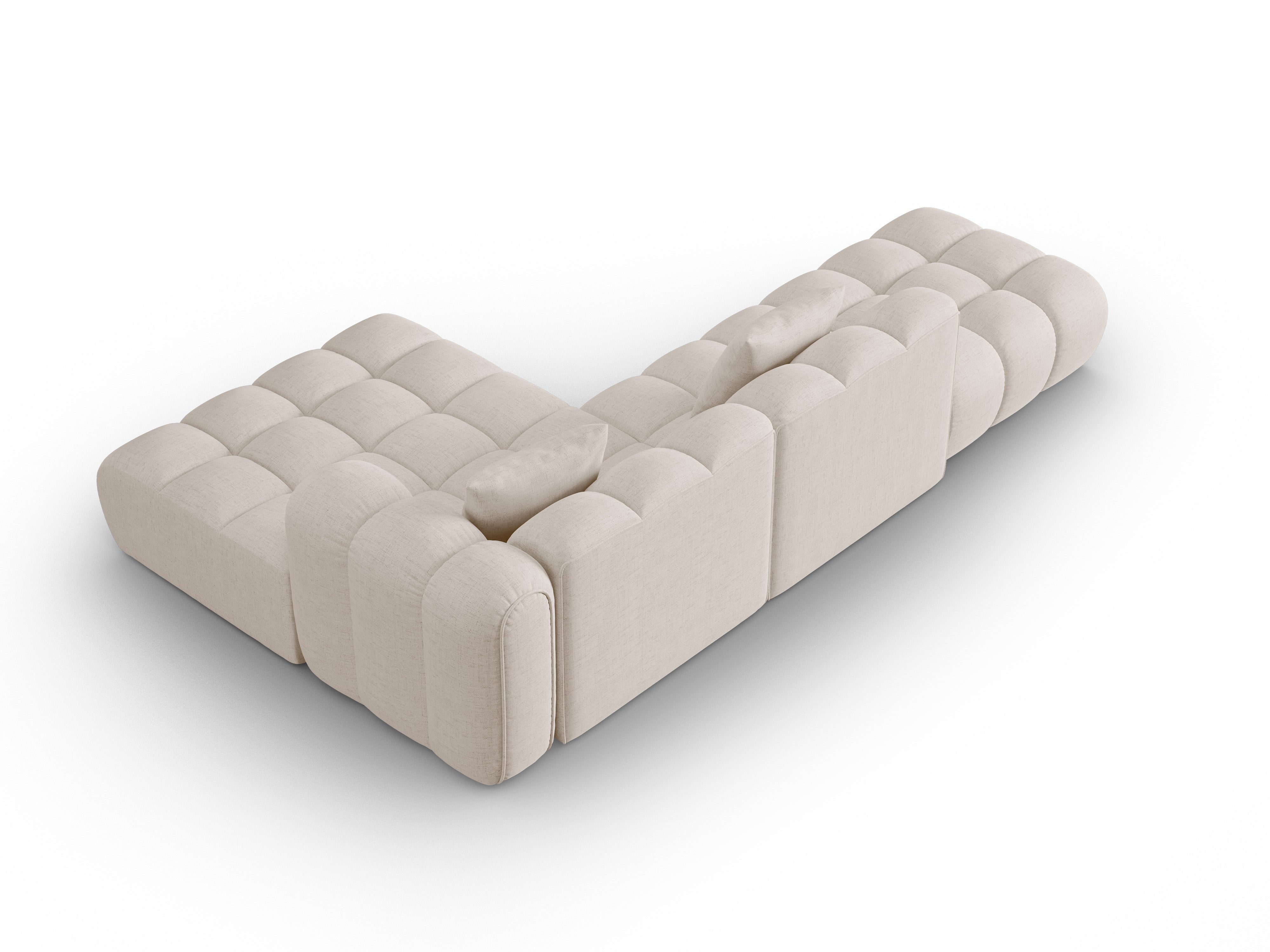 Right-facing open corner sofa ASTRO beige chenille