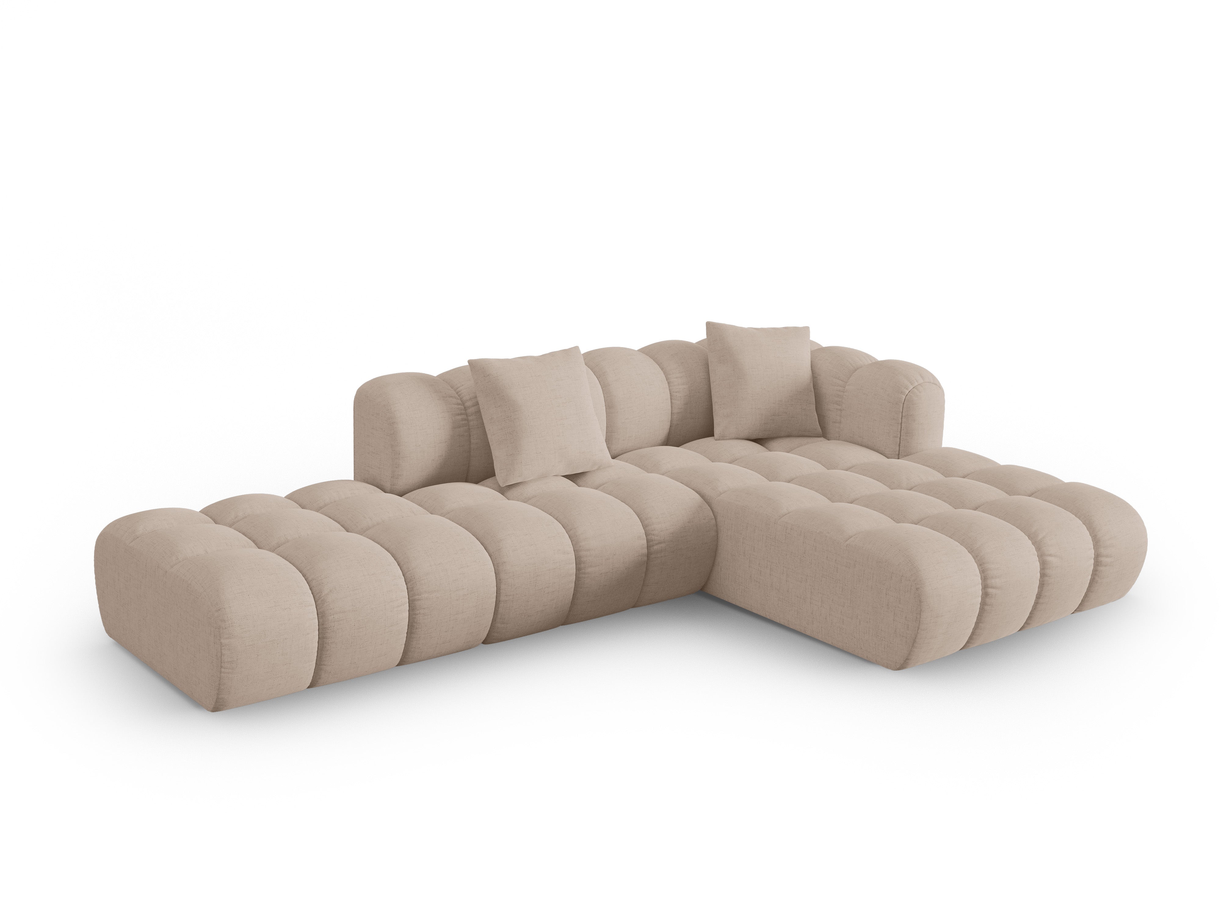 Right-facing open corner sofa ASTRO cappuccino chenille