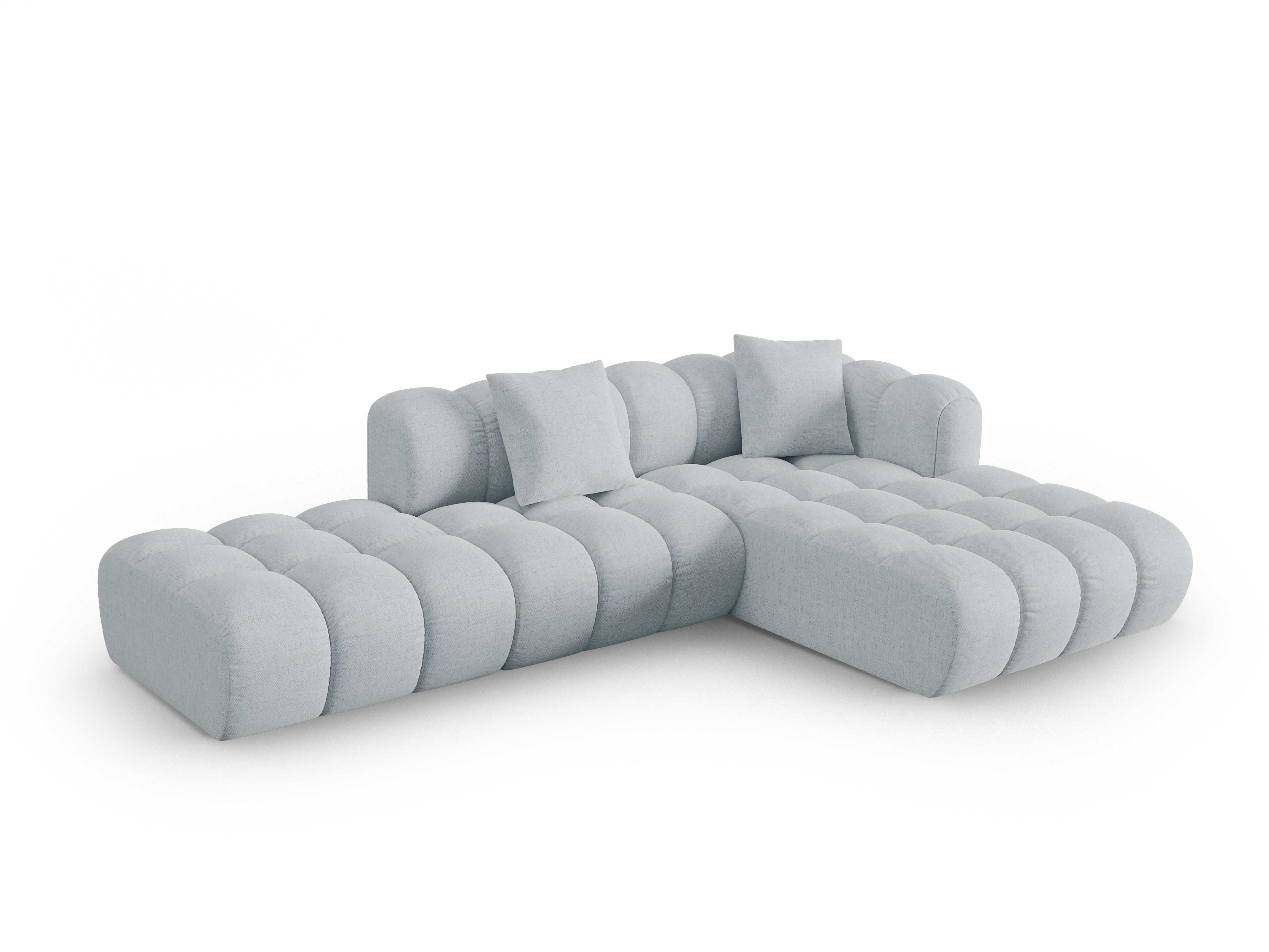 Right-facing open corner sofa ASTRO light gray chenille