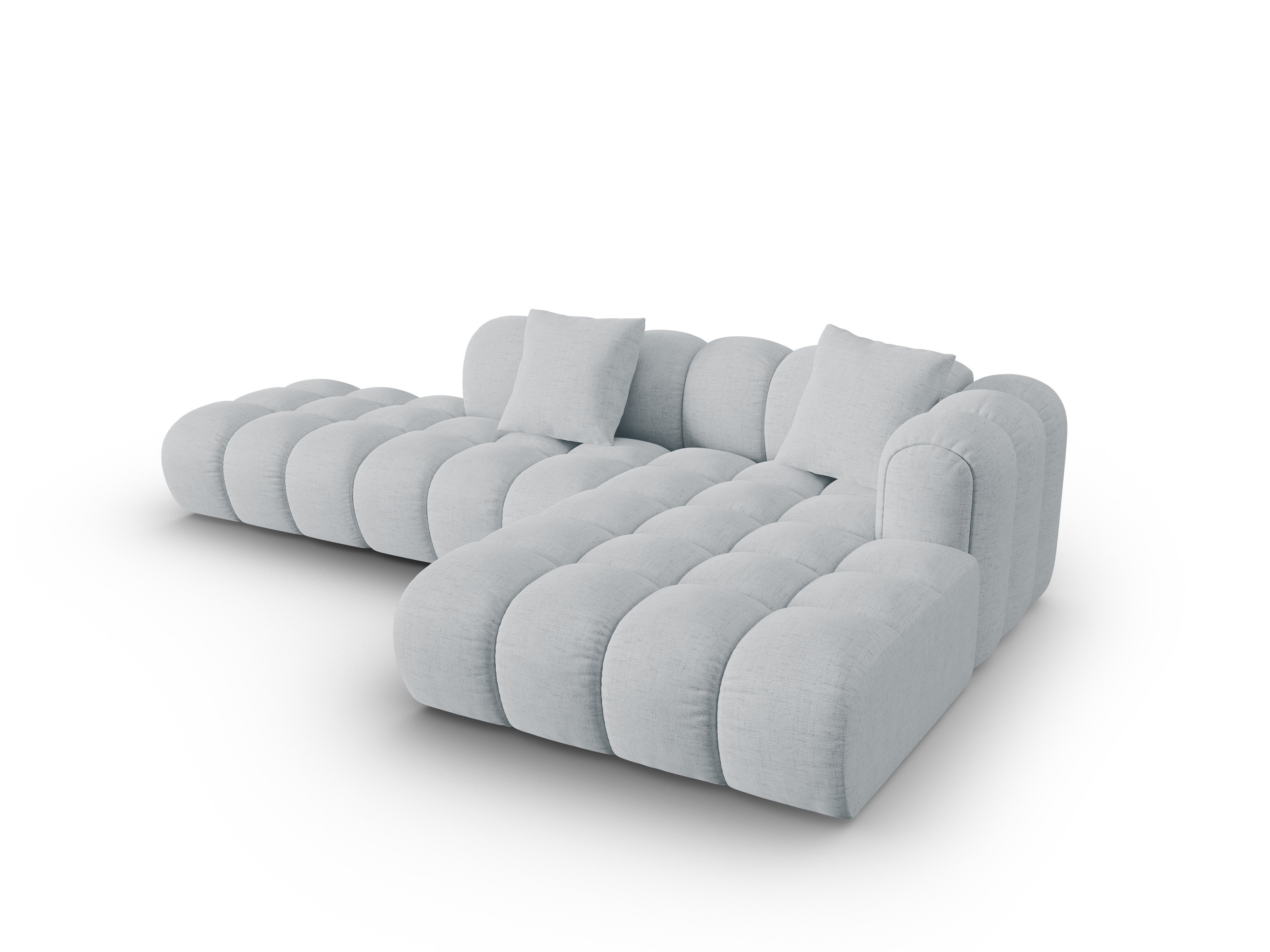 Right-facing open corner sofa ASTRO light gray chenille