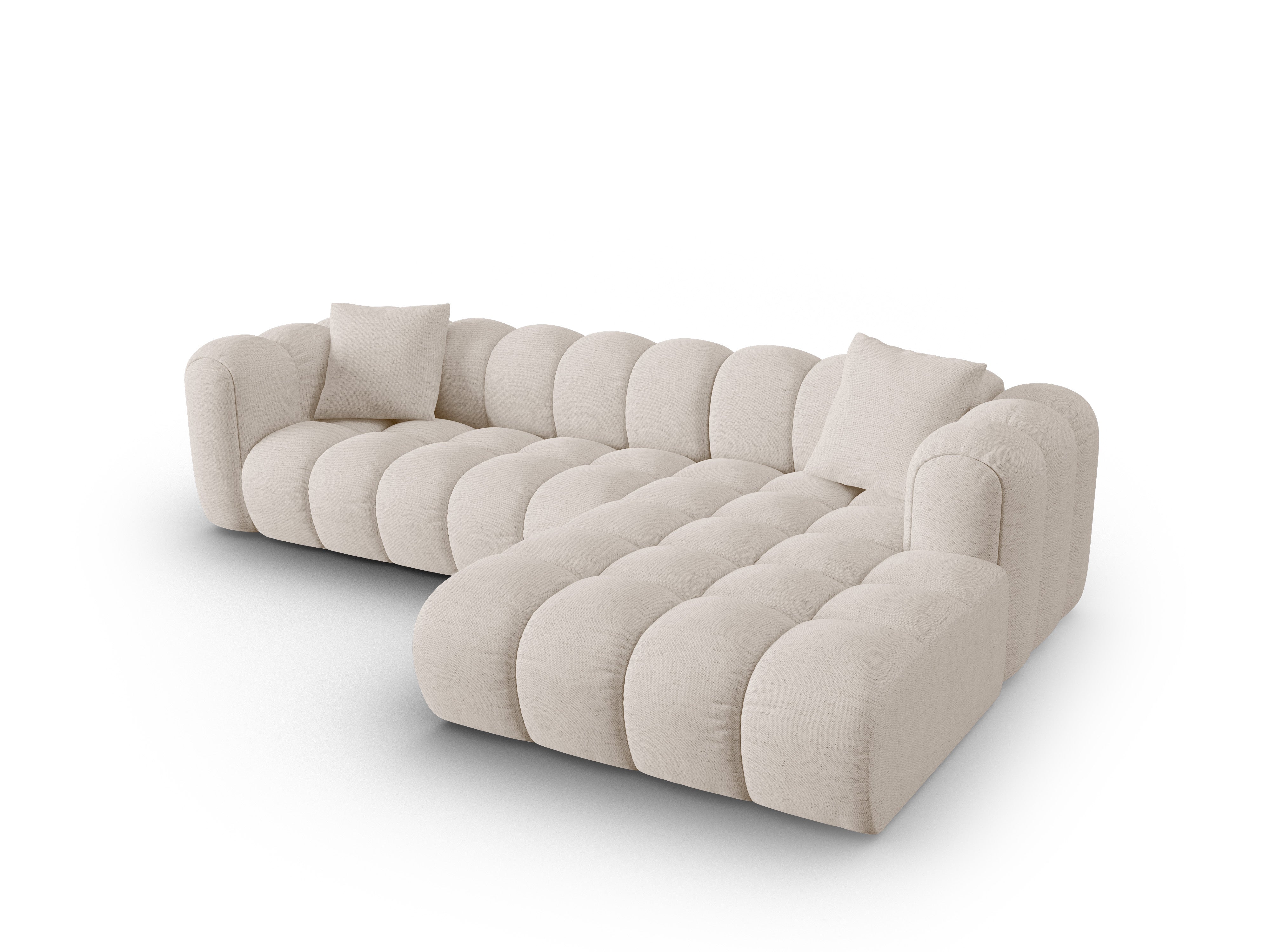 4-seater right-facing corner sofa ASTRO beige chenille