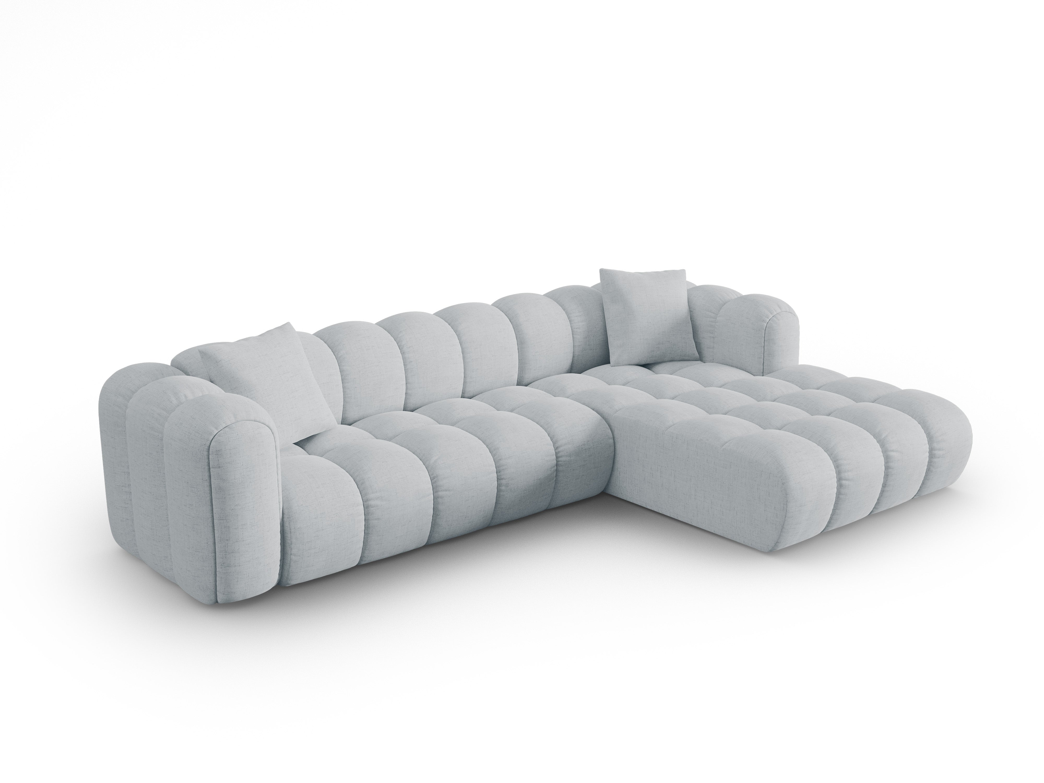 4-seater right-facing corner sofa ASTRO light gray chenille
