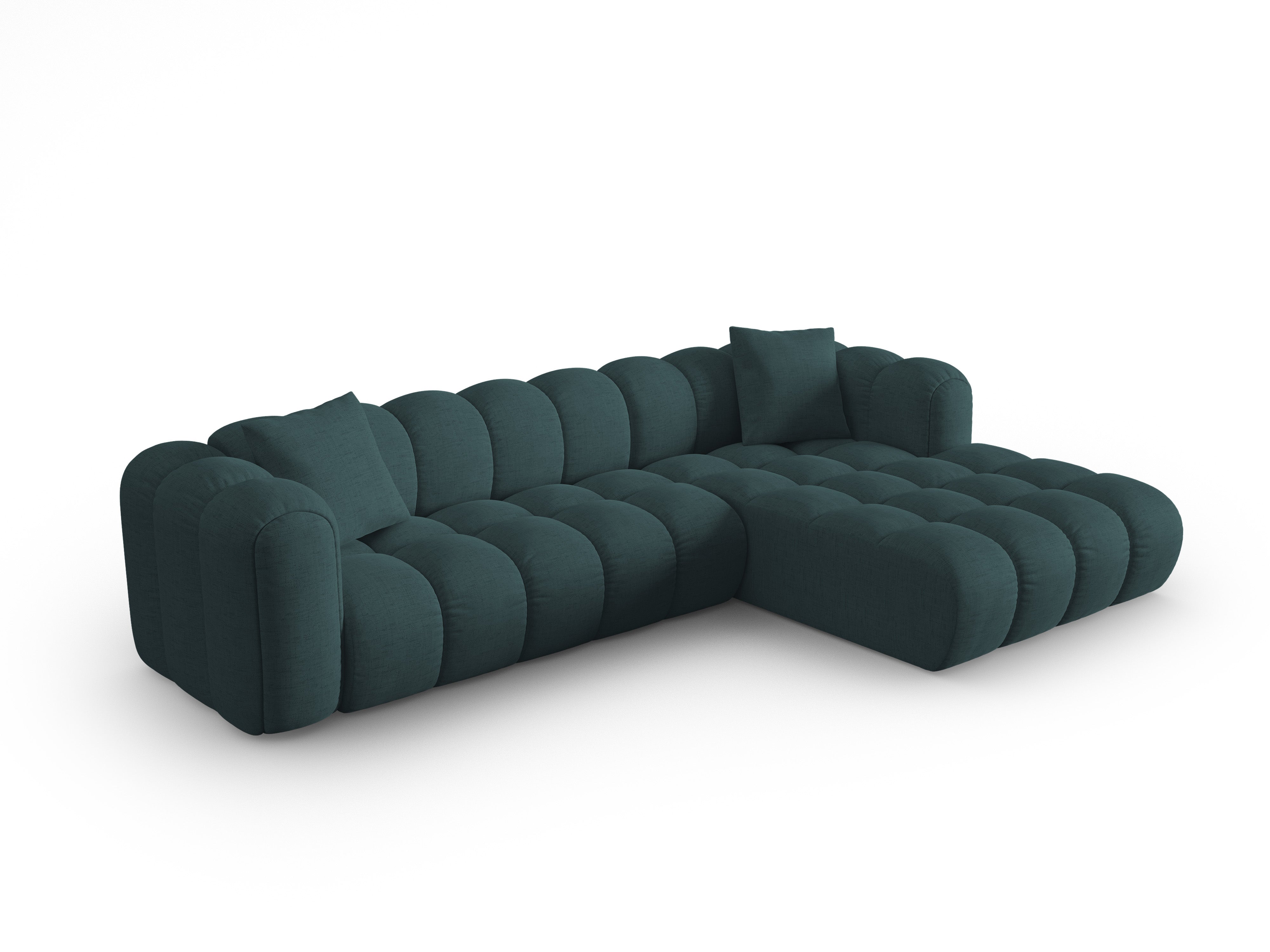4-seater right-facing corner sofa ASTRO turquoise chenille