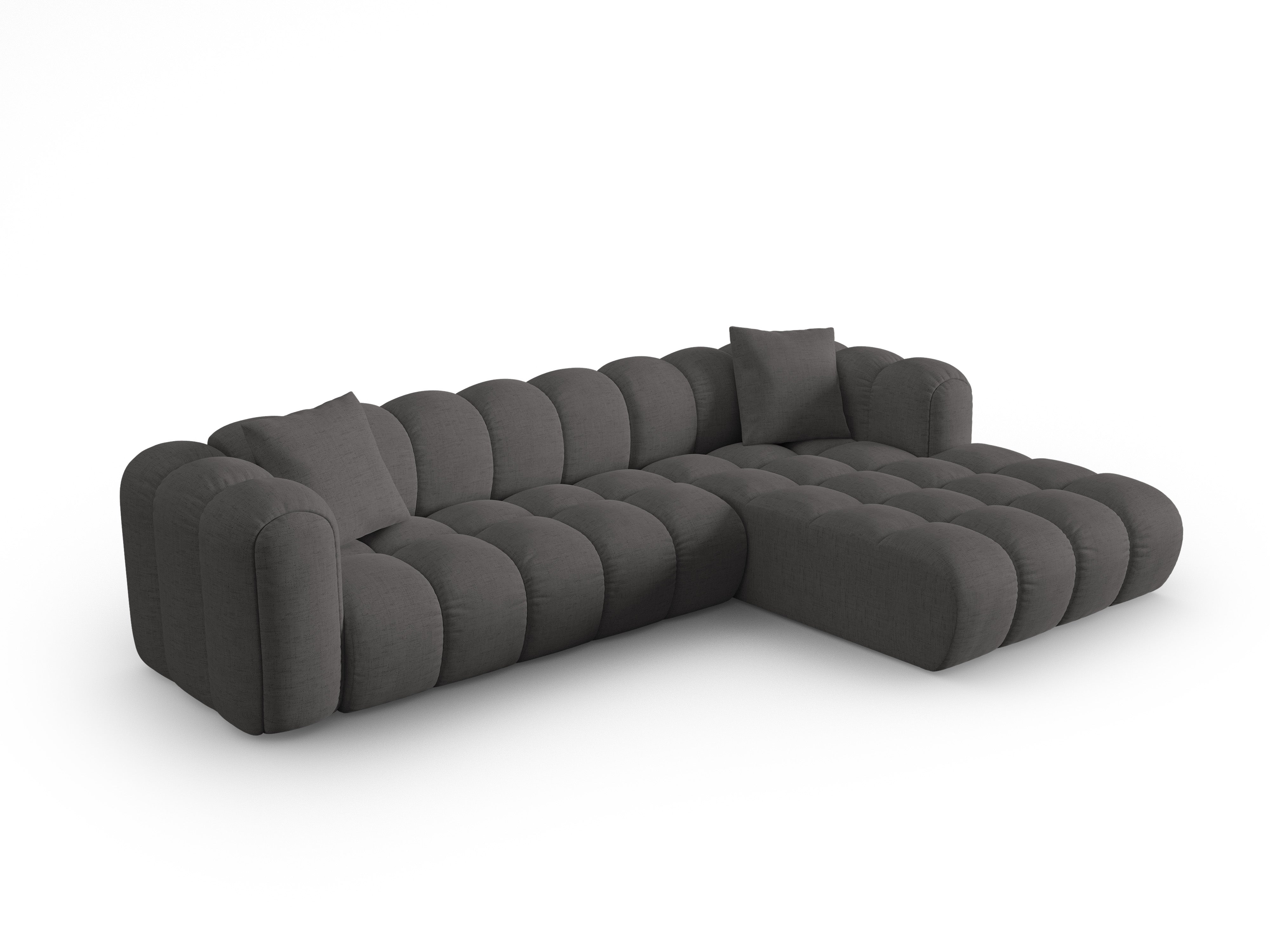4-seater right-facing corner sofa ASTRO gray chenille