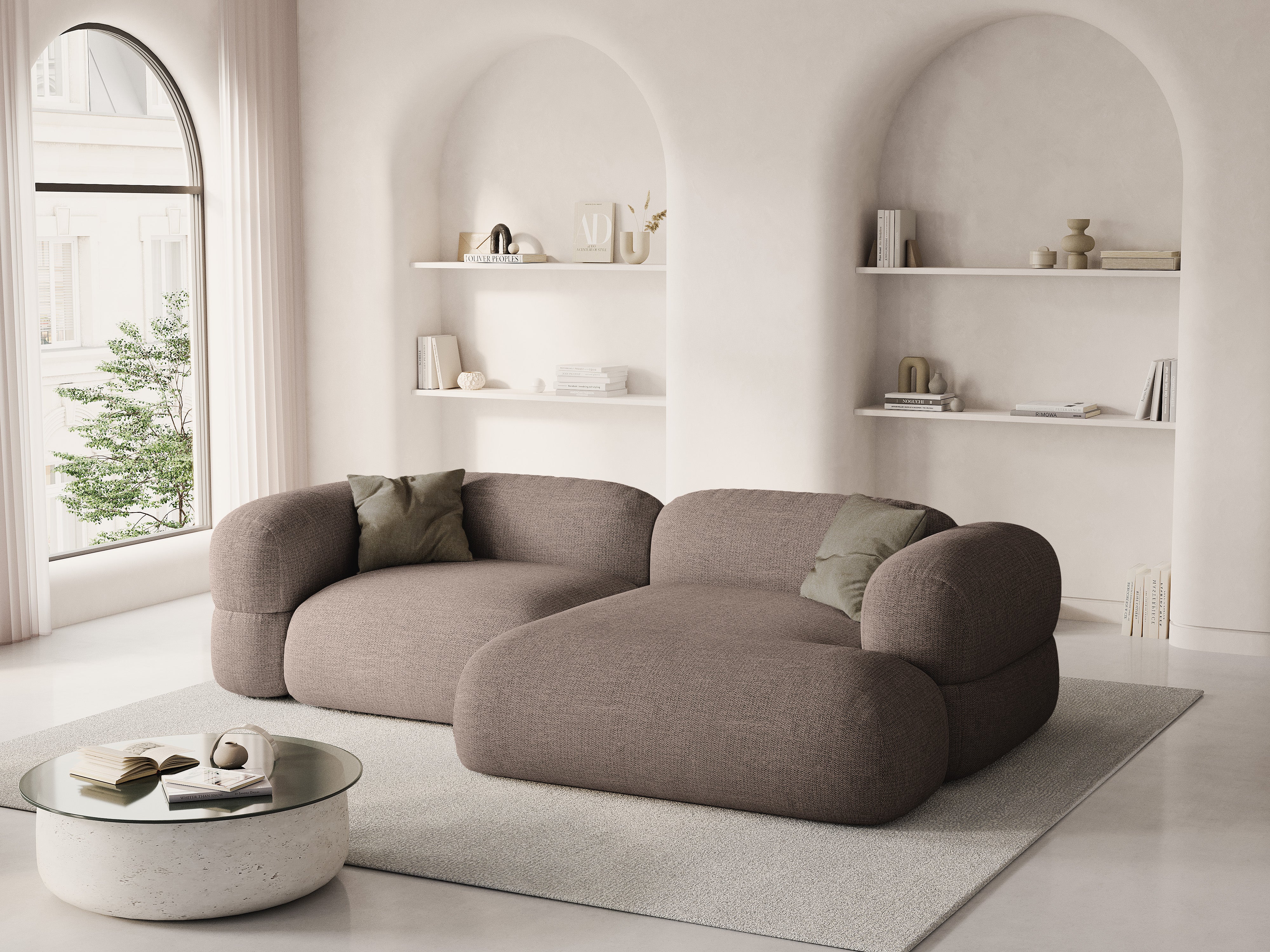 Rohová sedačka pravá ROGER cappuccino szenil