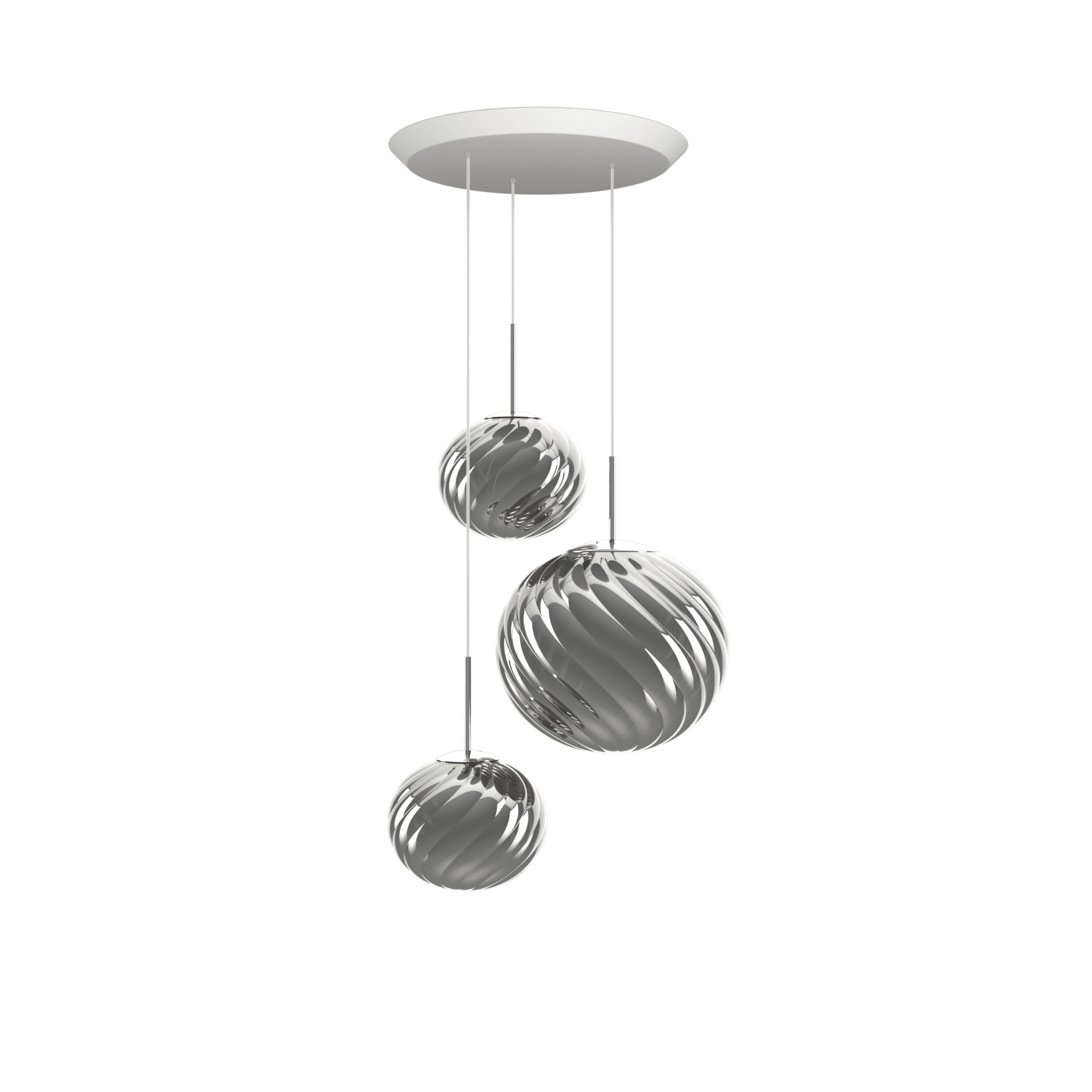 WHIRL TRIO ROUND silver pendant lamp