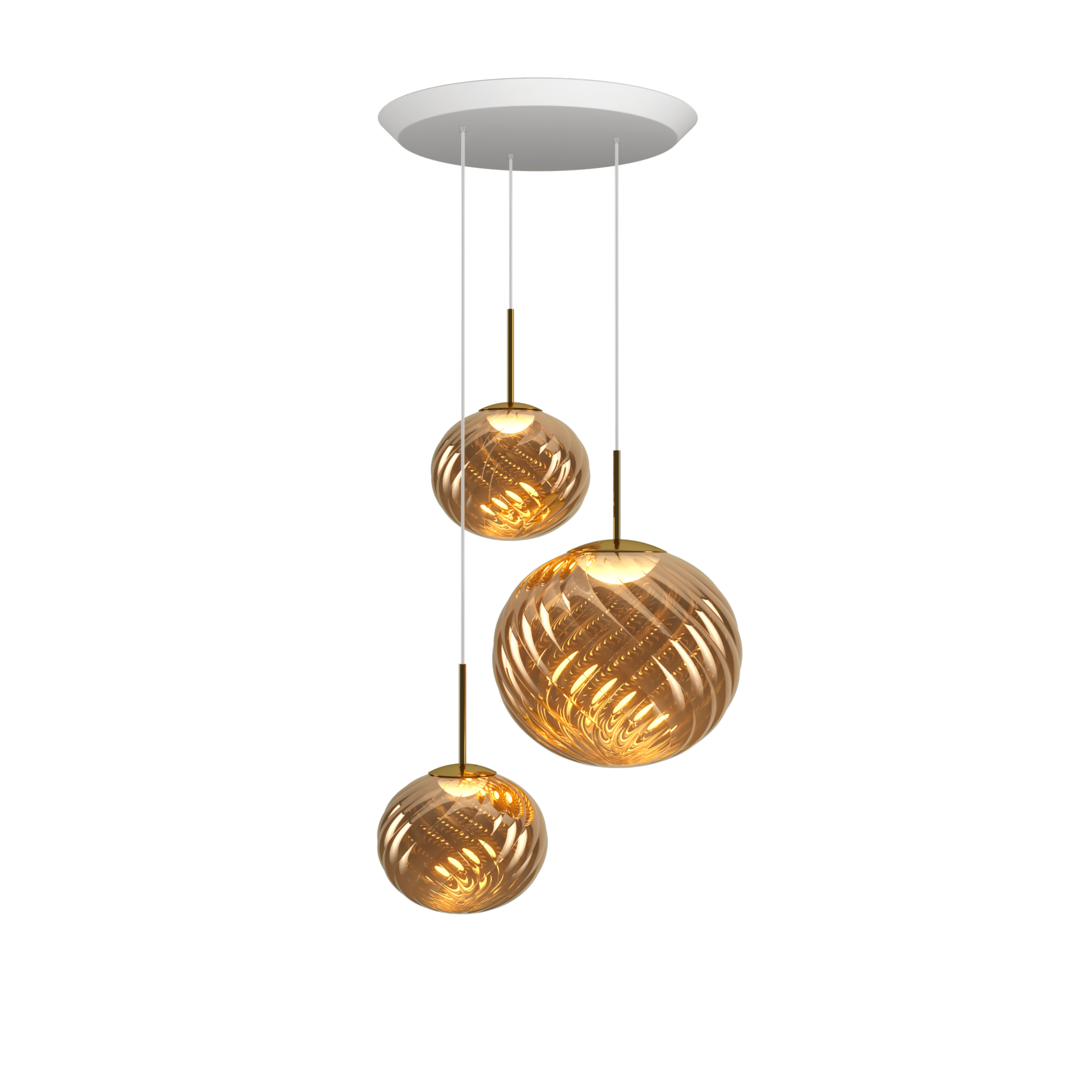 WHIRL TRIO ROUND pendant lamp gold