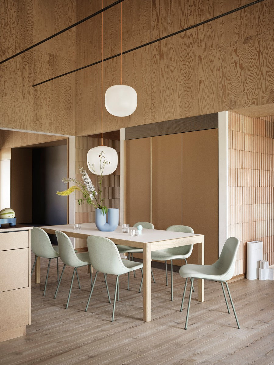 Stôl WORKSHOP šedé linoleum s dubovou základňou