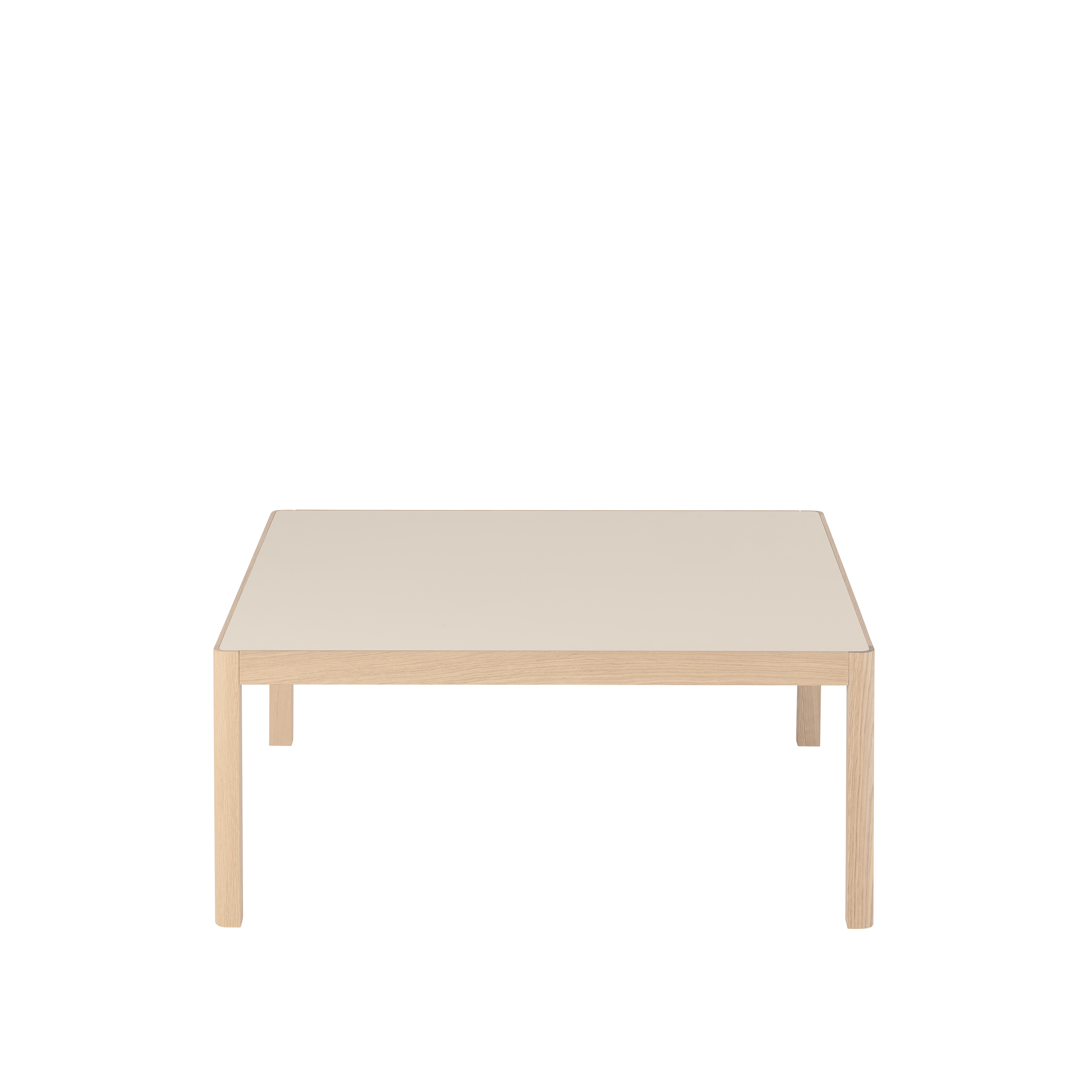 WORKSHOP coffee table with gray linoleum and oak base