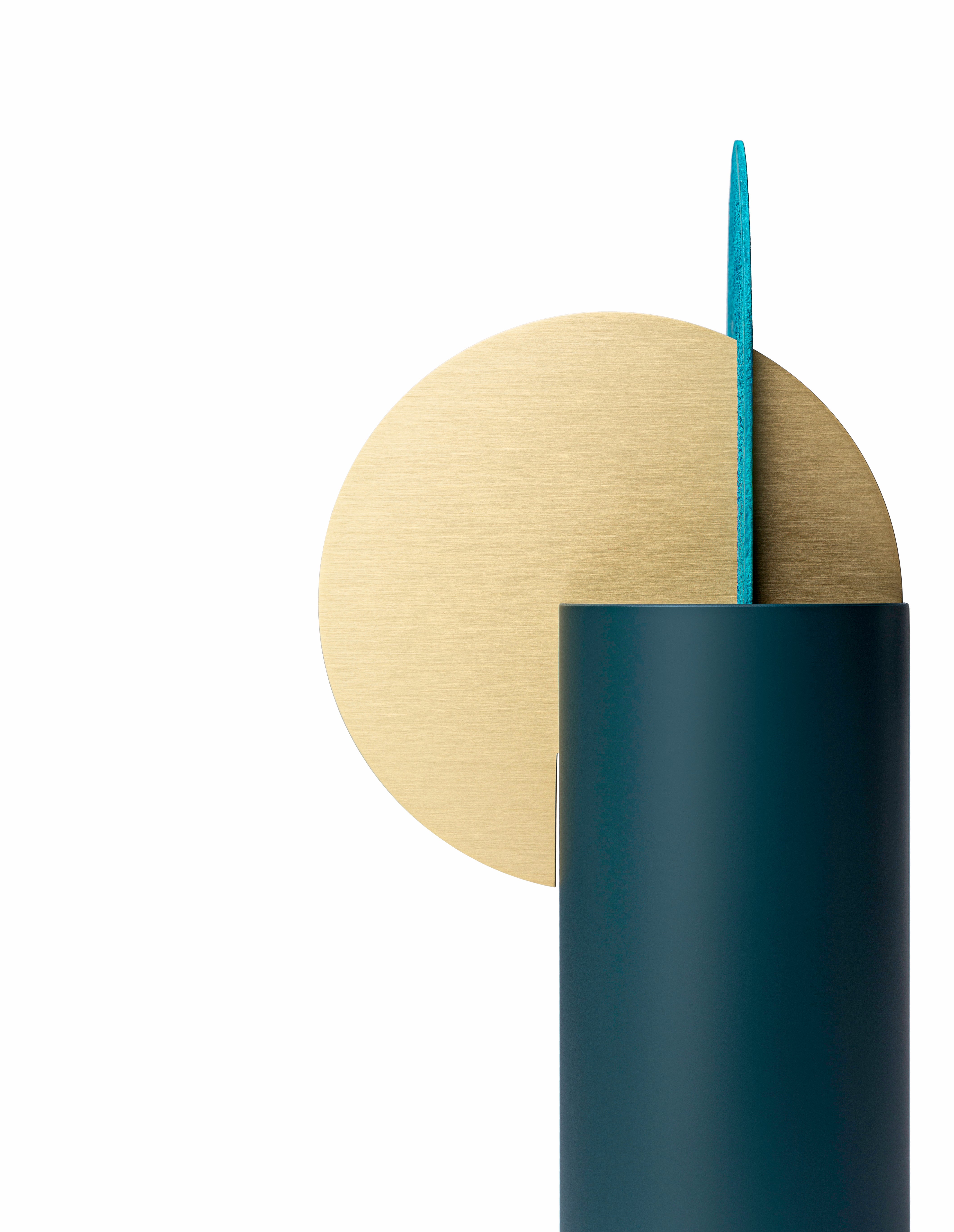 YERMILOV Vase - NUMBERED EDITION green with brass and oxidized copper