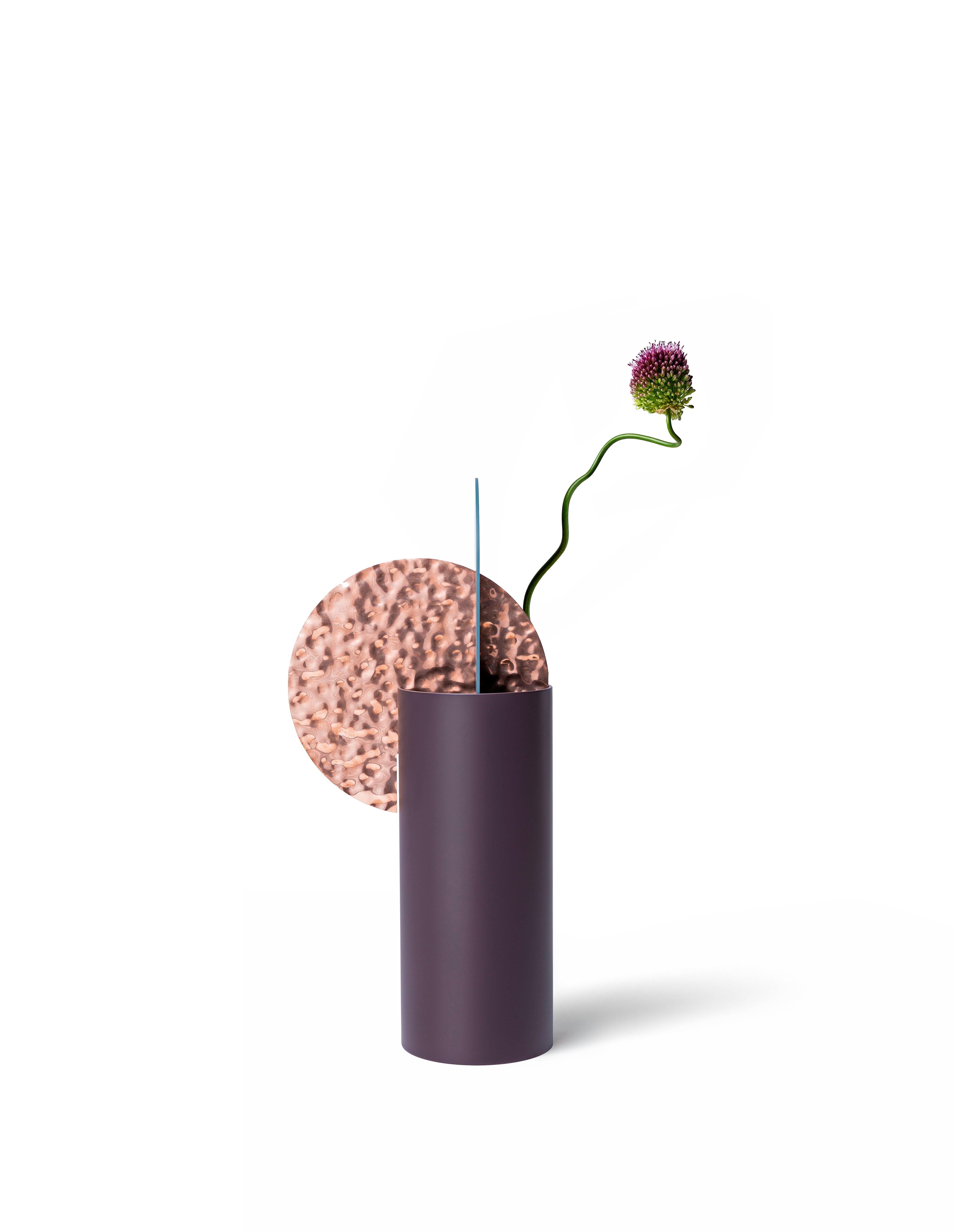 Váza YERMILOV - ČÍSLOVANÁ EDÍCIA bordová s modrou a medenou