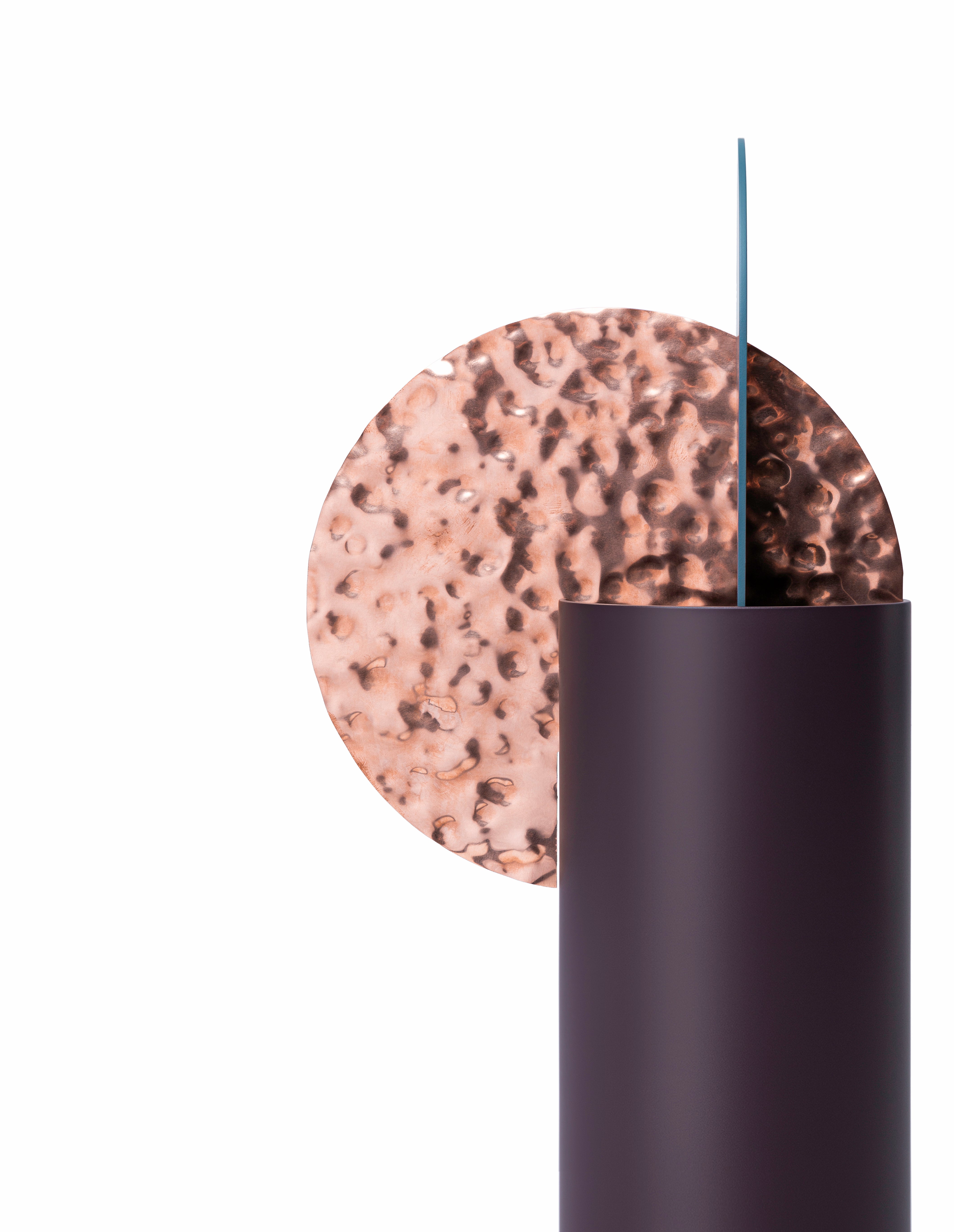 Váza YERMILOV - ČÍSLOVANÁ EDÍCIA bordová s modrou a medenou