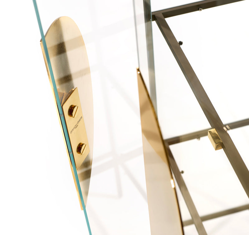 Sklenená vitrína YANG zlatá