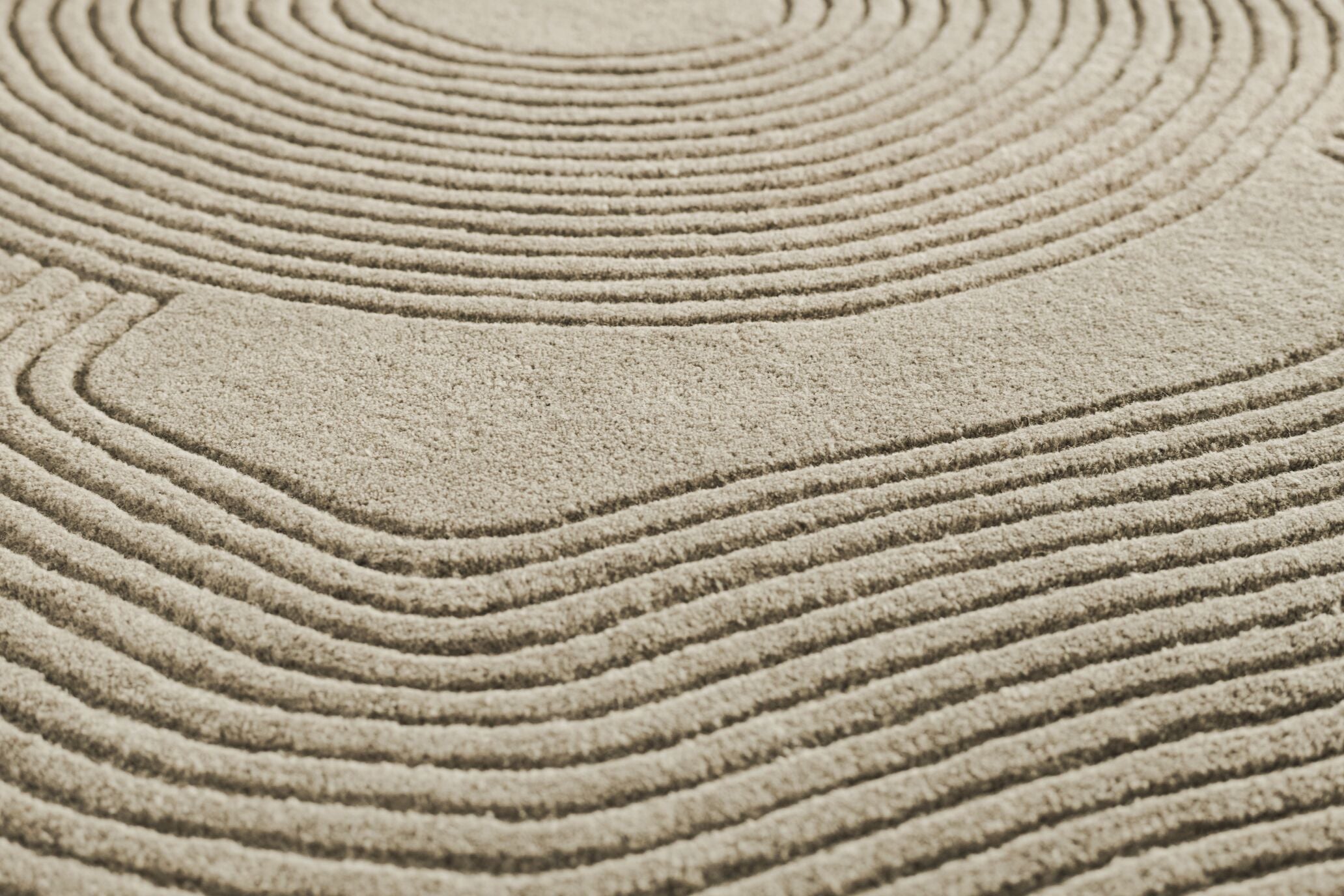 Cream ZEN ROUNDED Oval Rug