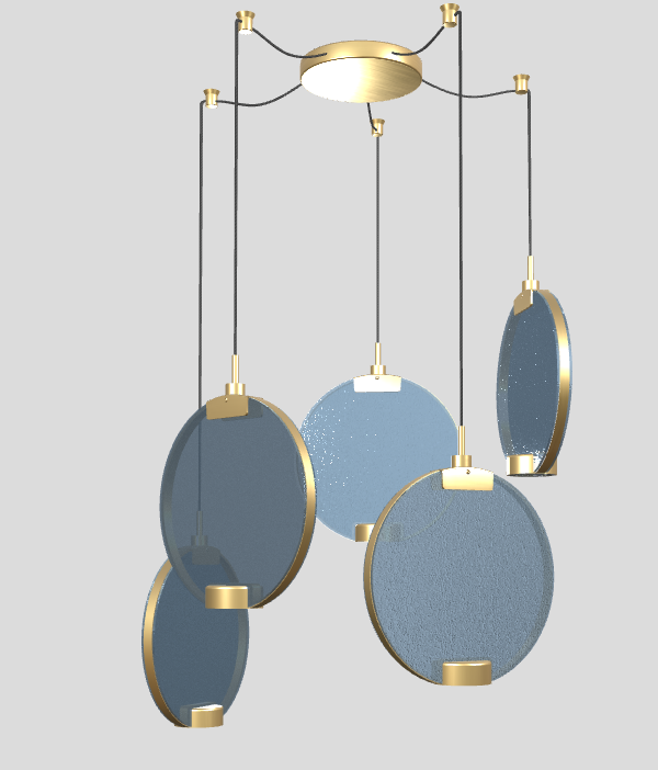 Závesná lampa HORO S5 brúsený mosadz