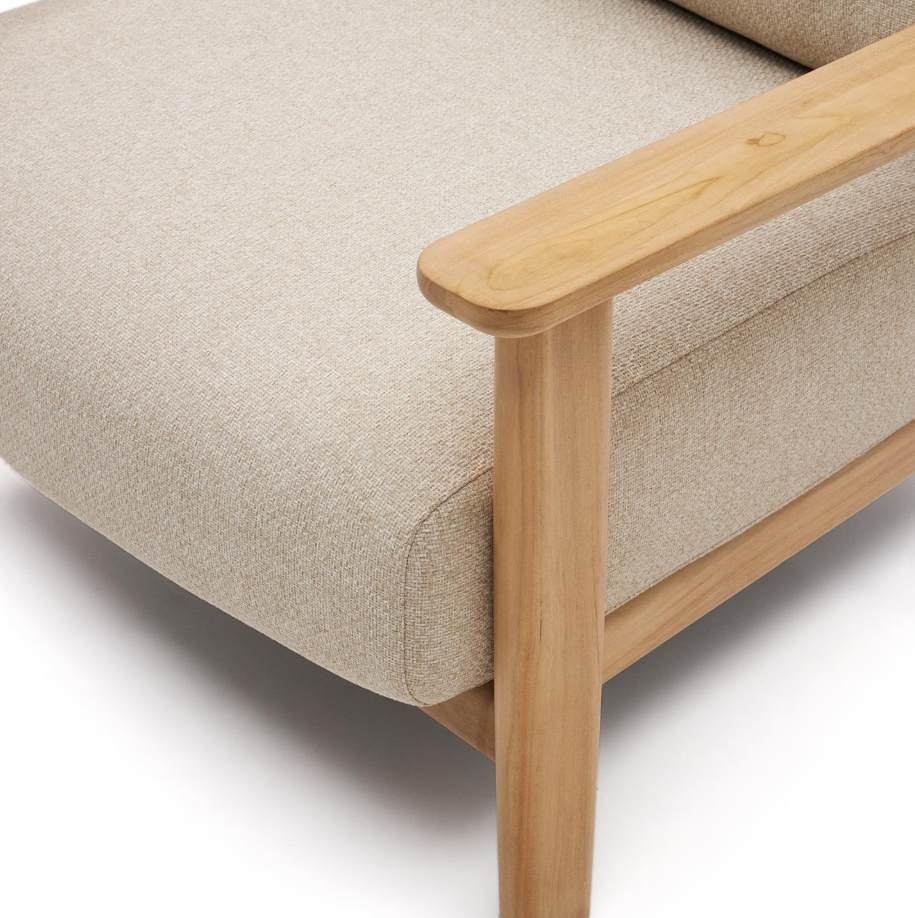 Fotel TIRANT béžový s drevenou základňou