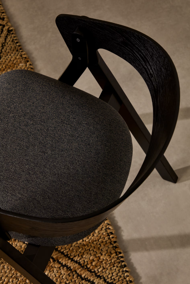 Stolička GODIA jaseňová dyha s čiernym povrchom