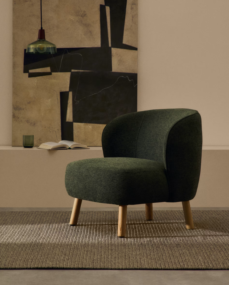 Fotel z chenilu ULIT zelený