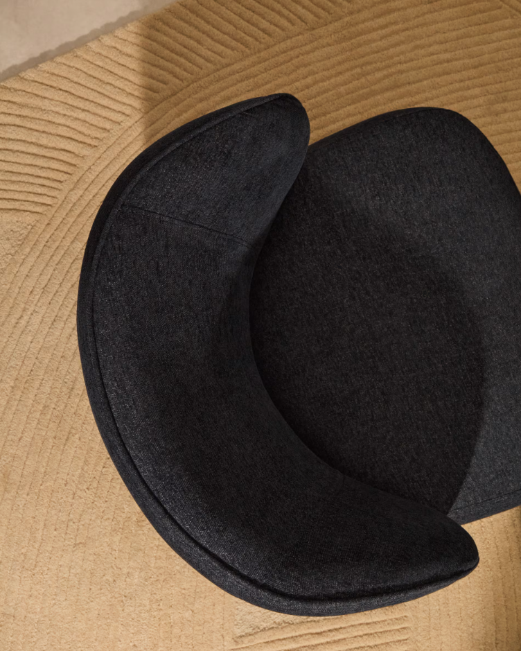 Fotel z chenilovej tkaniny ULIT modrošedý