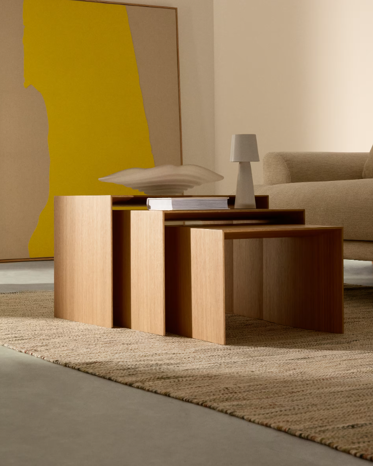 Súprava bočných stolíkov LITTO dýha z duba